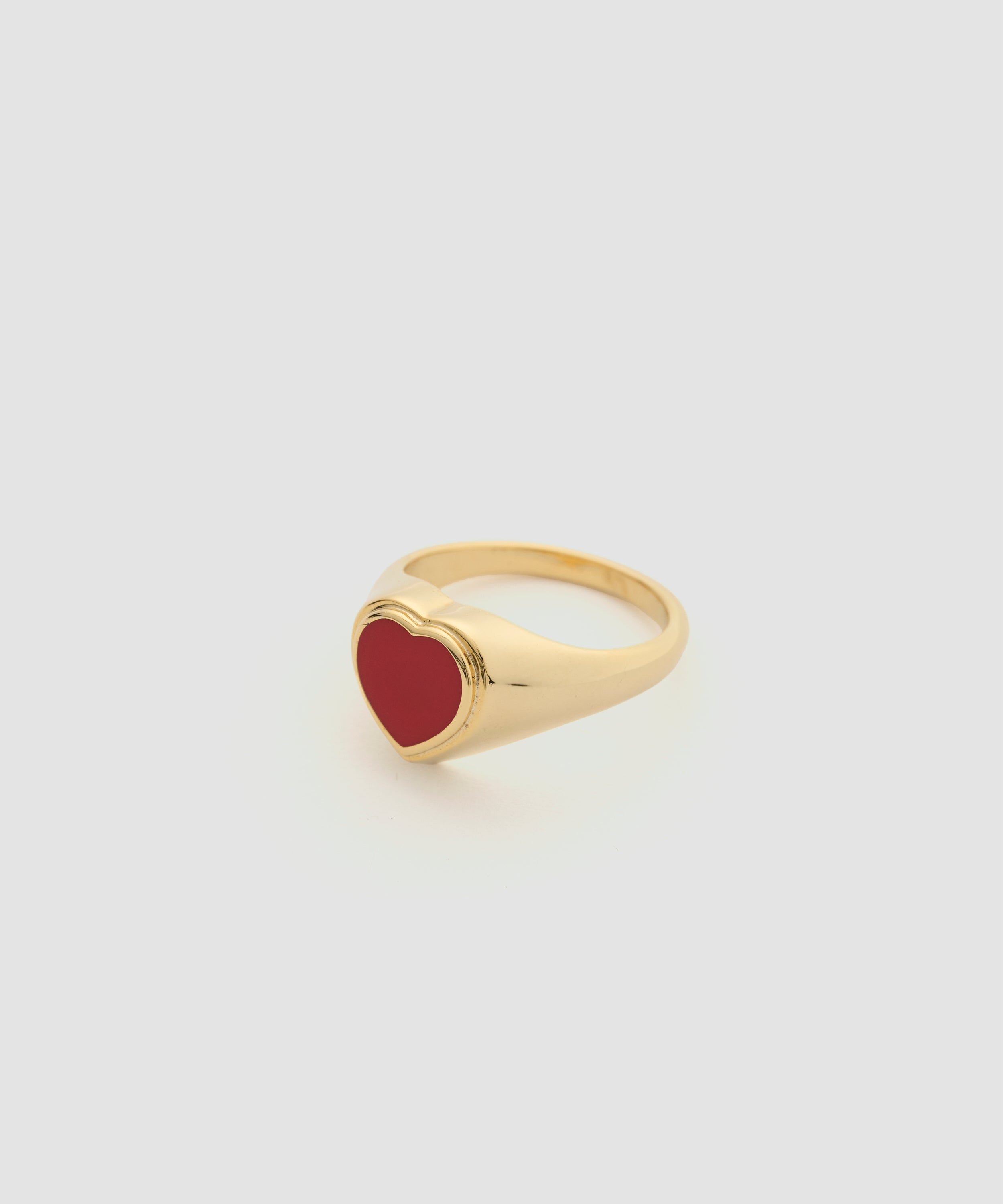 HEART SIGNET RING GOLD PLATING