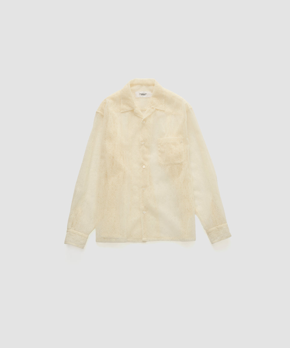 FLOCKY LACE OPEN COLLAR SHIRT – JOHN MASON SMITH JANE SMITH