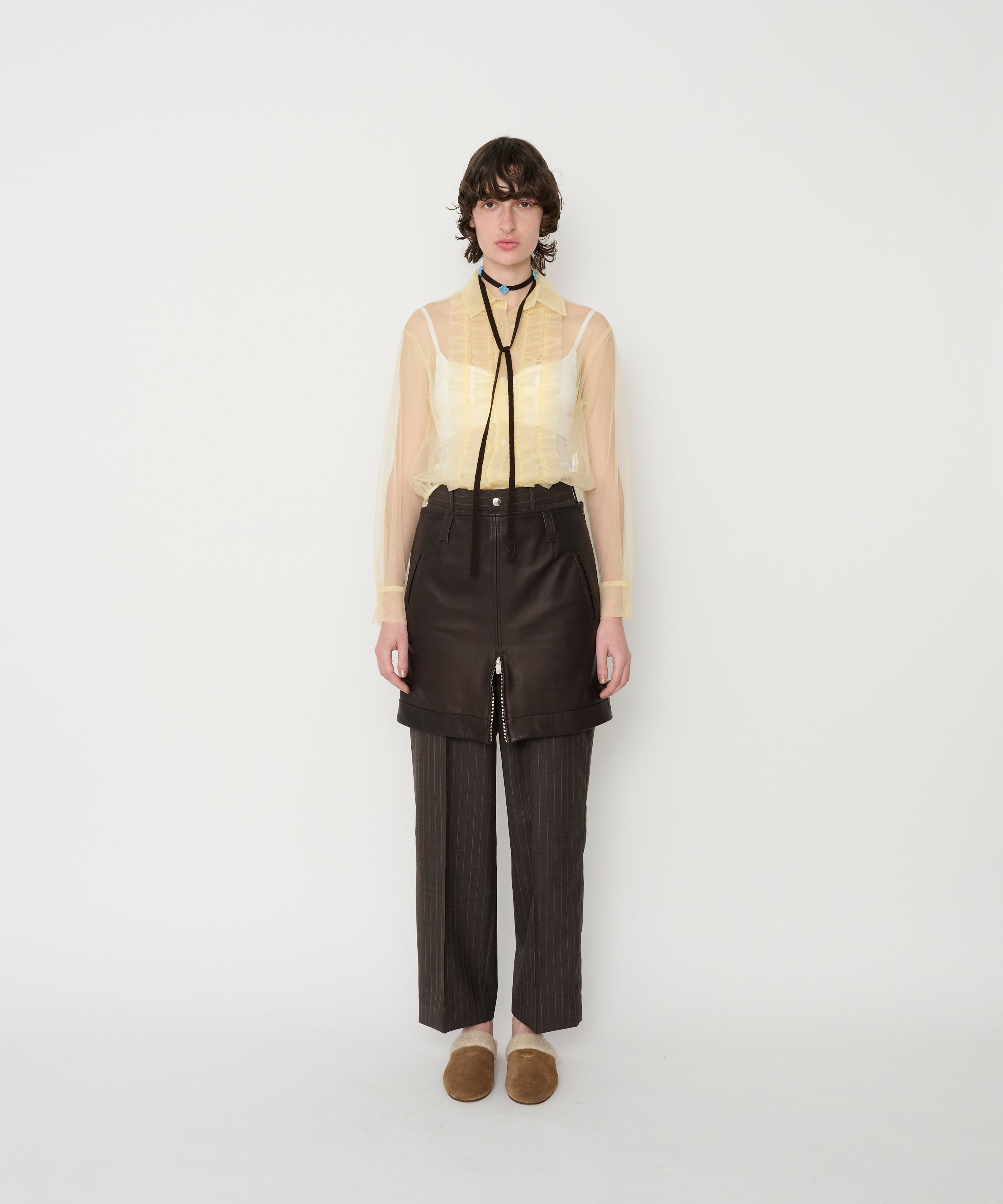 NYLON TULLE FRILLS SHIRTS