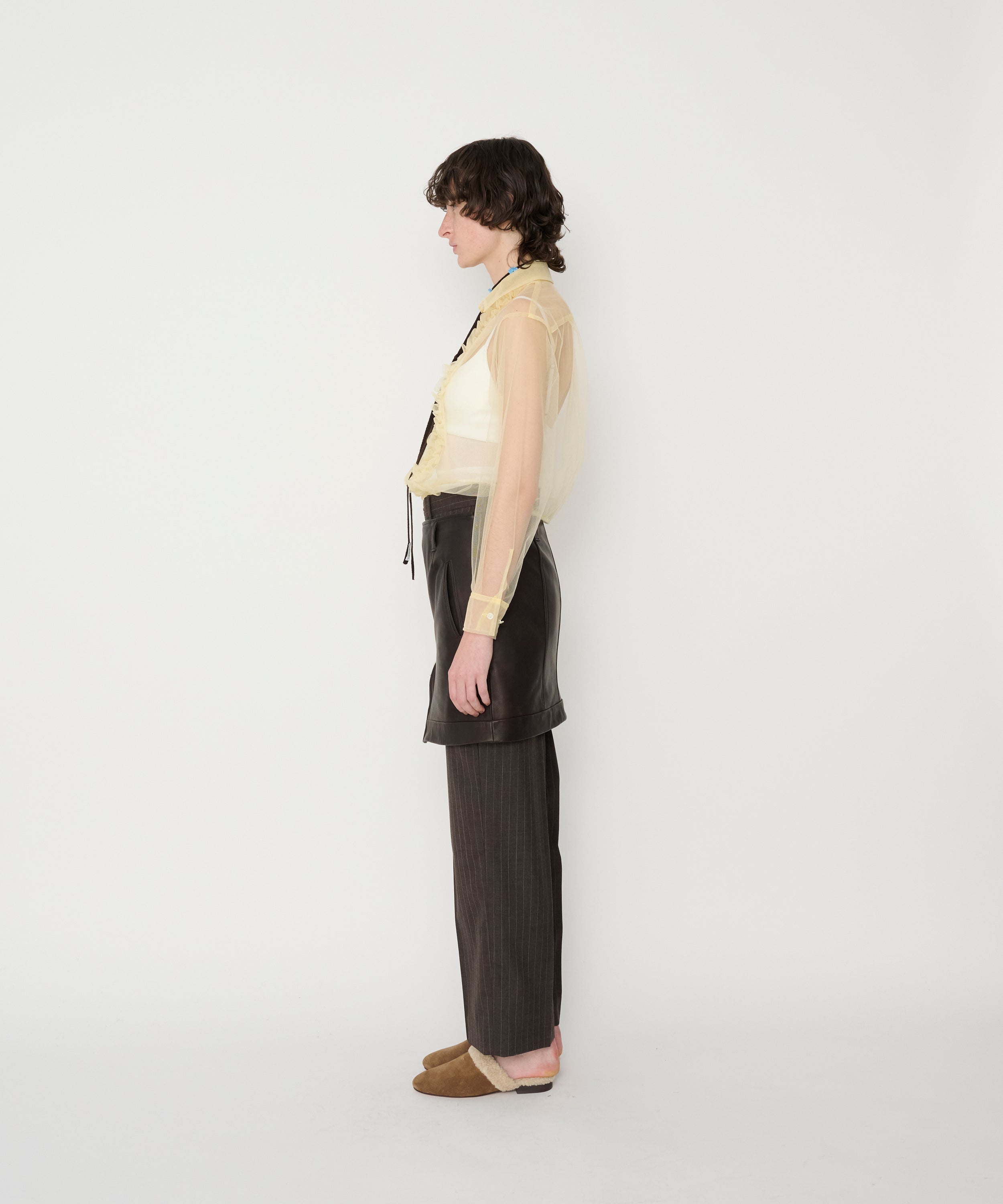 NYLON TULLE FRILLS SHIRTS