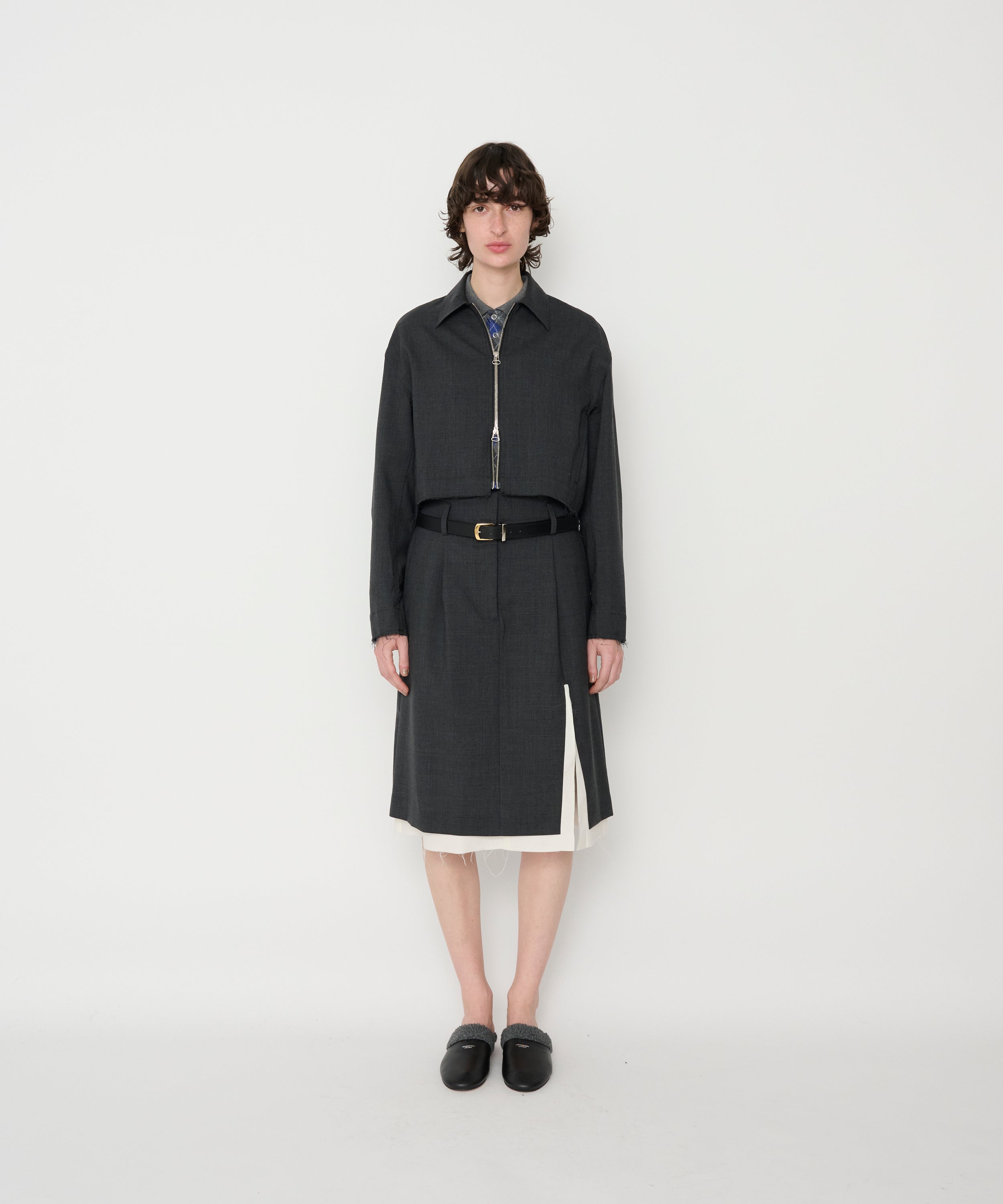 WASHABLE WOOL TROPICAL ZIP BLOUSON