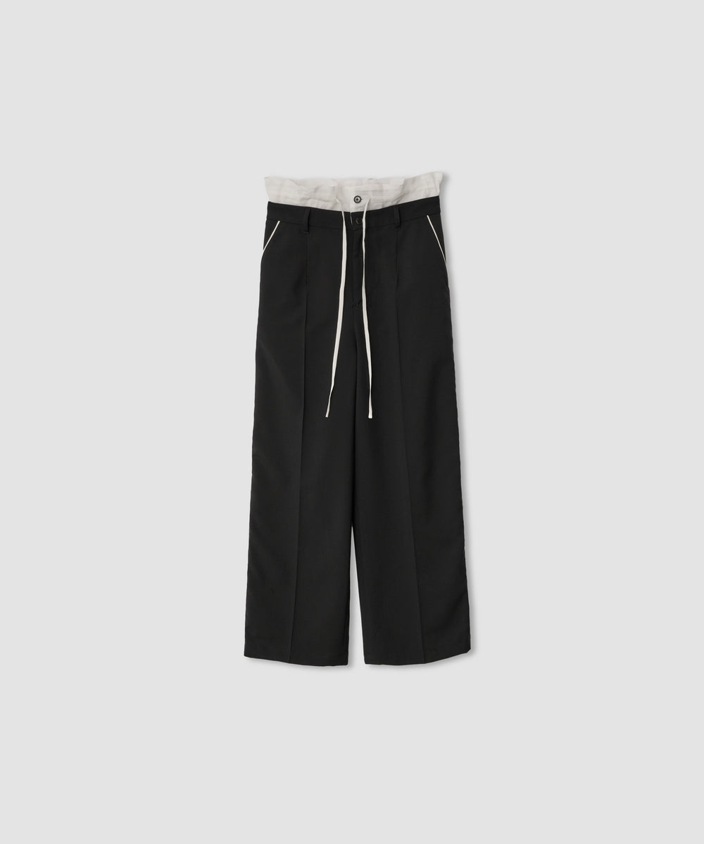 POLYESTER WOOL TROPICAL PIPING PAJAMA PANTS – JOHN MASON