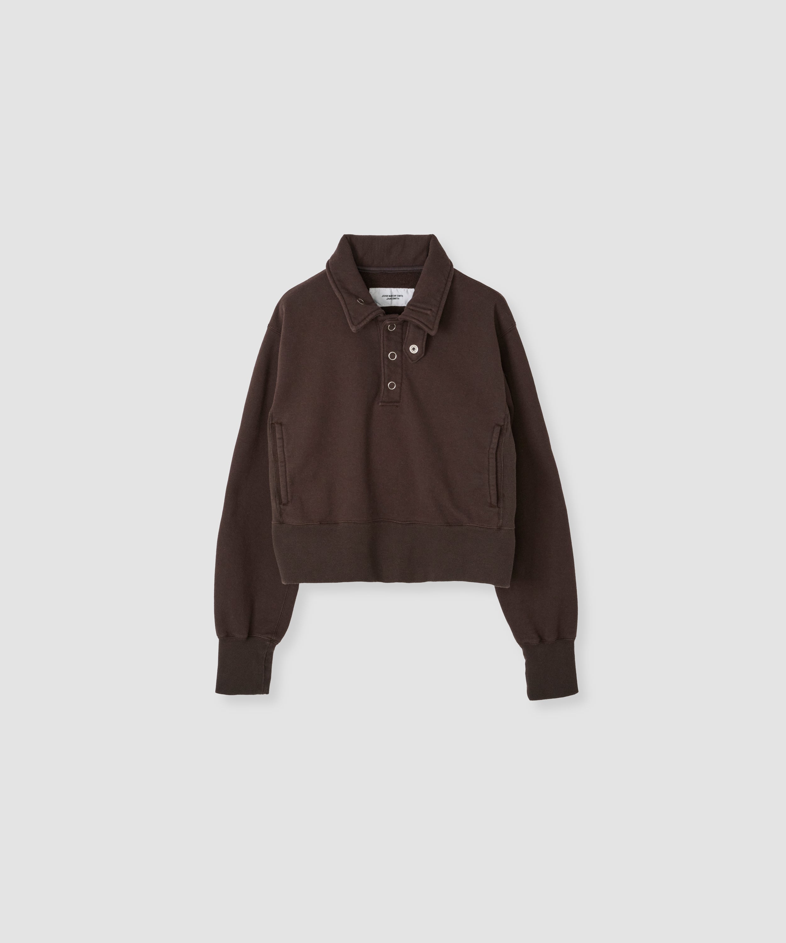 FROSTING COTTON FLEECE SNAP COLLAR PULLOVER