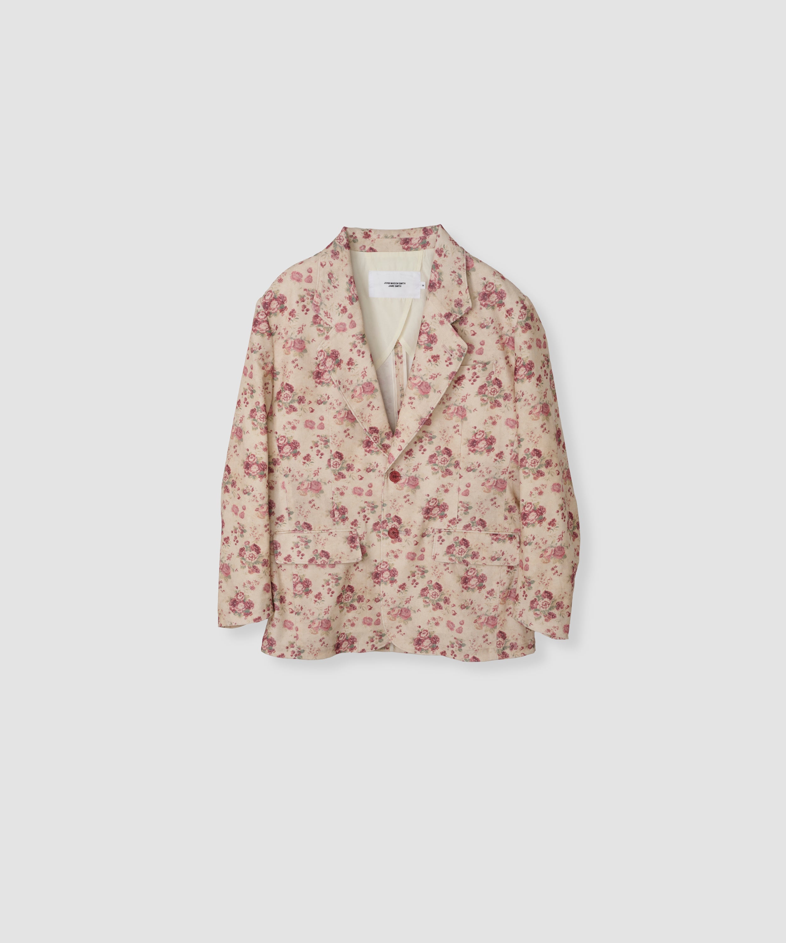 COTTON CORDUROY FLOWER PRINT TAILOR JACKET