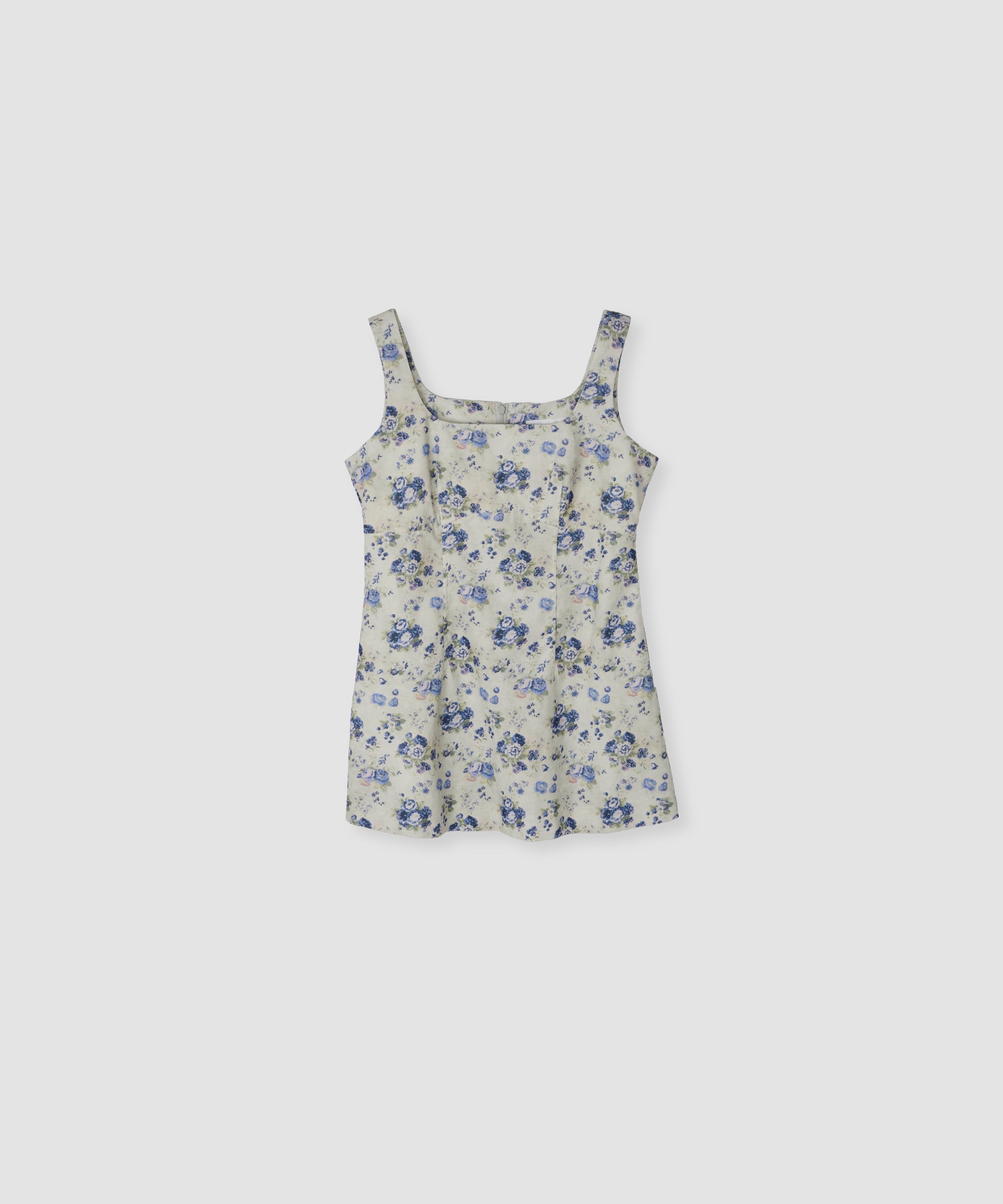 COTTON CORDUROY FLOWER PRINT TANK TOP ONEPIECE
