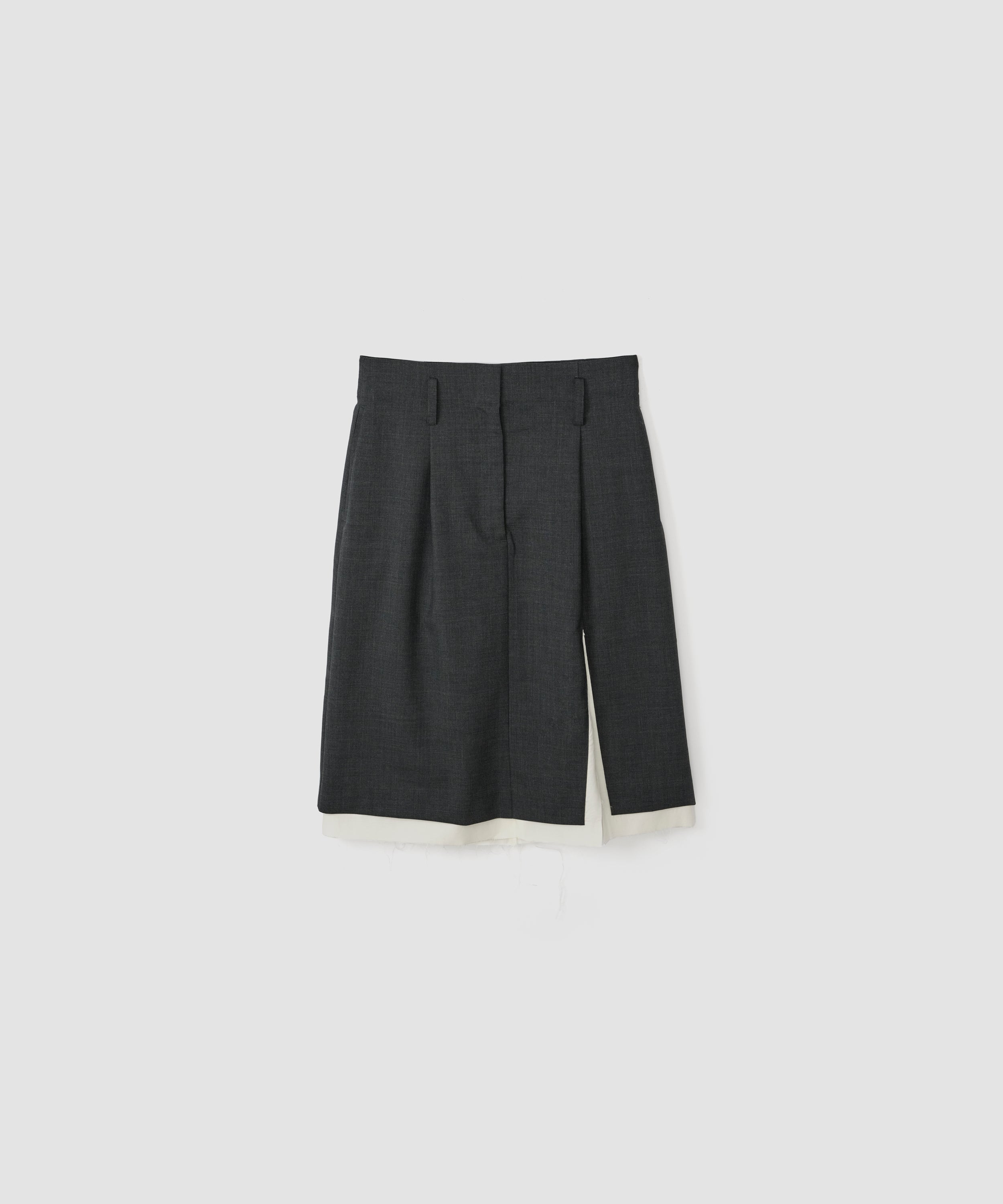 WOOL TROPICAL SLIT SKIRT