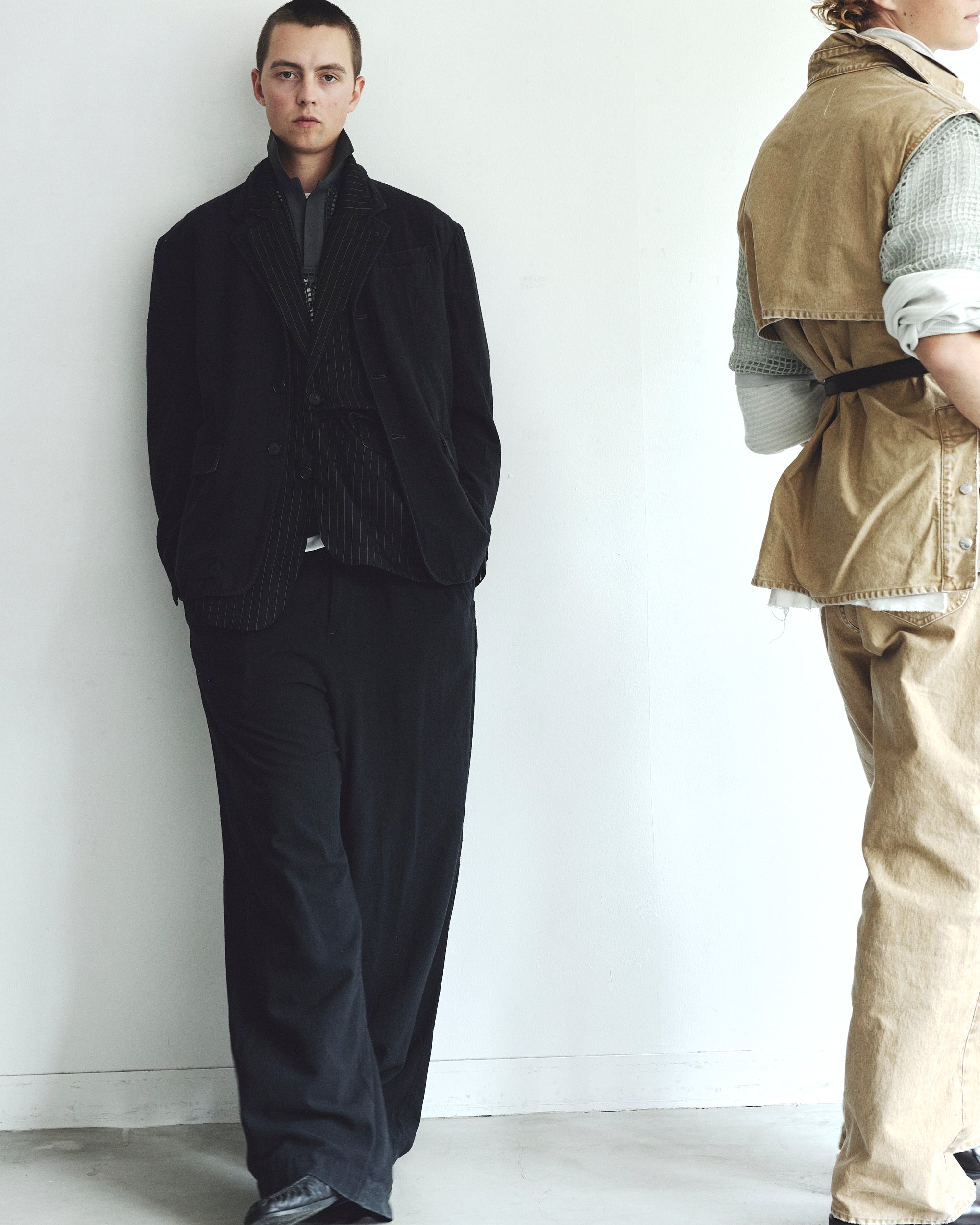 SILK NOIL GARMENT DYE OVERSIZED 3B TAILORED JACKET