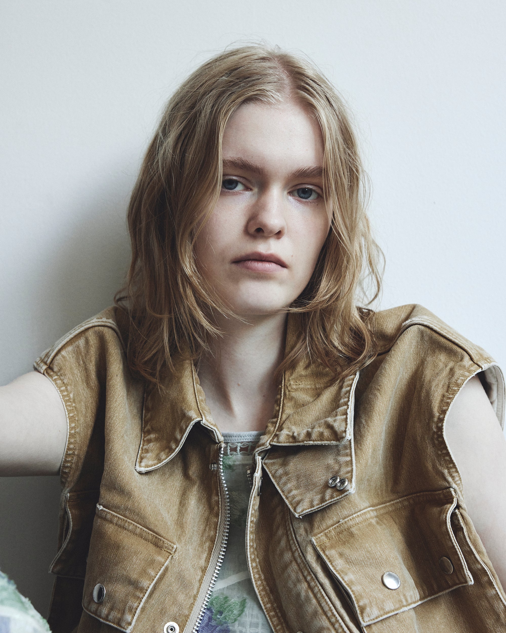 SULFUR DYE HEAVY DUCK CLOTH OVERSIZED HUNTING VEST