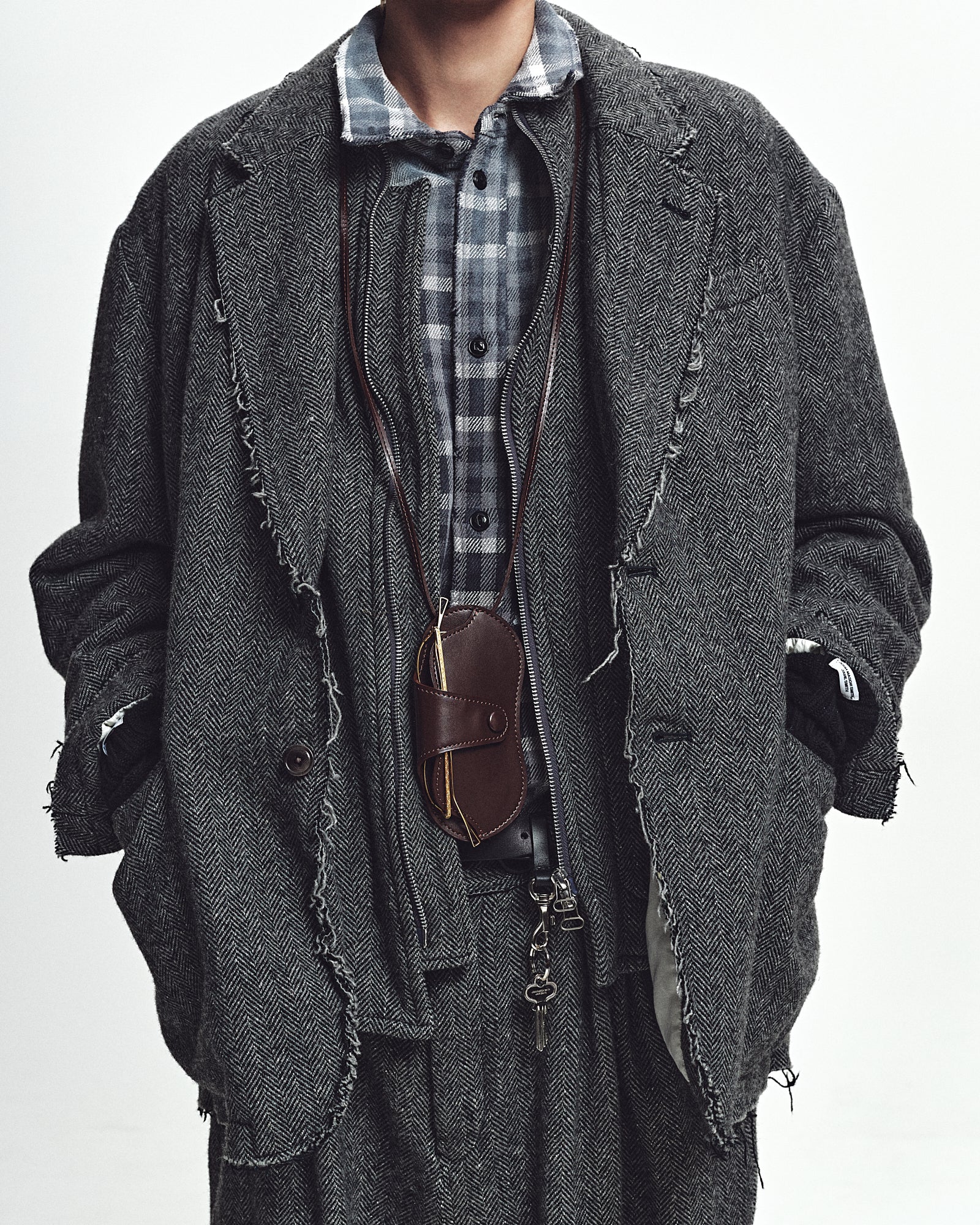GARMENT WASHED SILKNEP TWEED JACKET