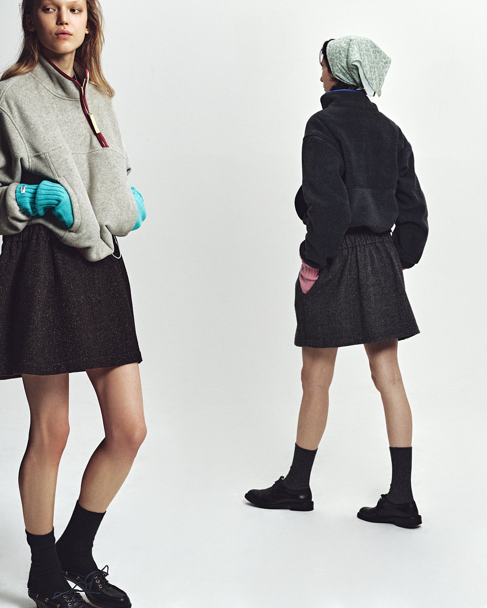 PIPING FLEECE HALF ZIP BLOUSON