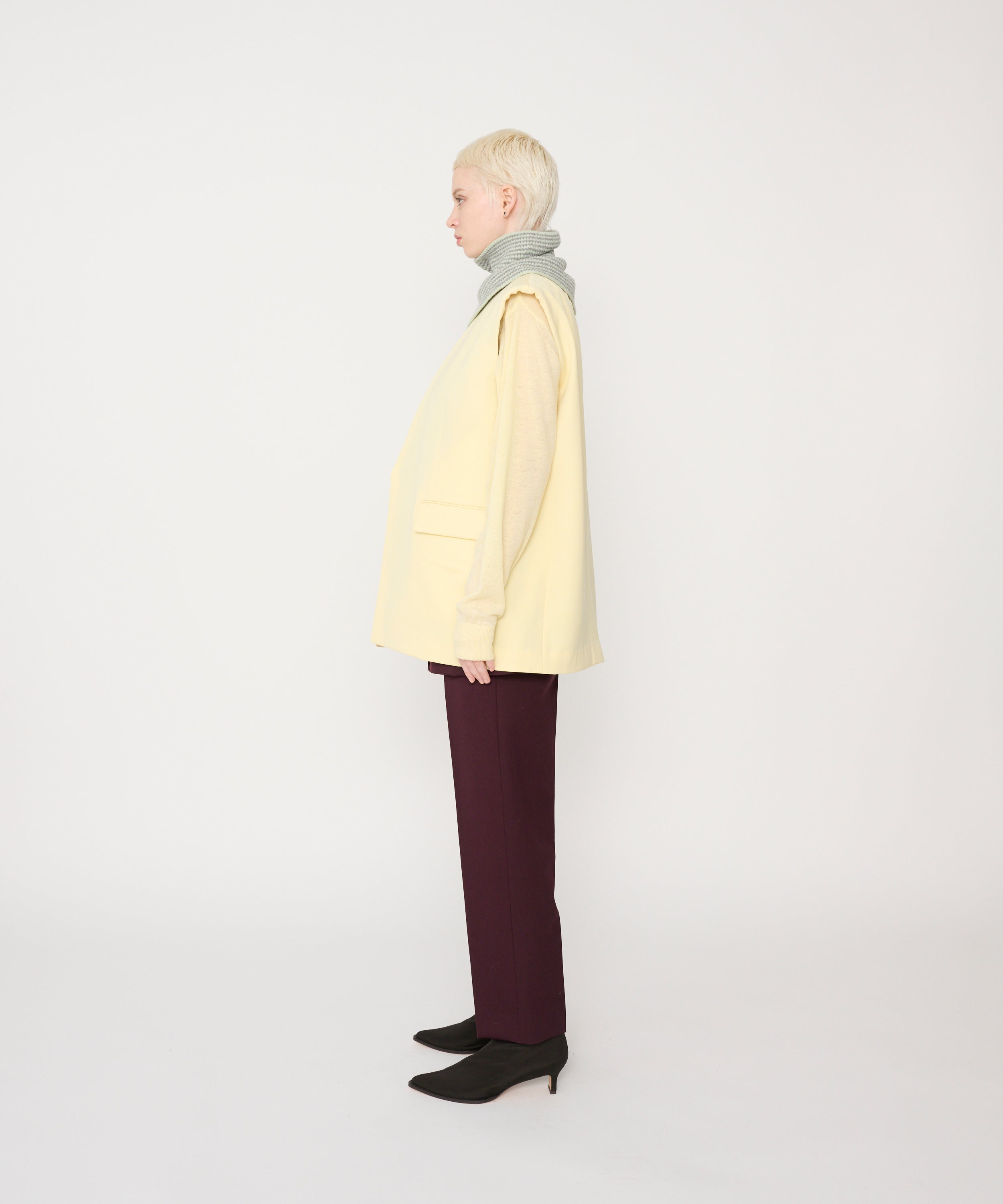 WOOL DOESKIN OVERSIZED LONG VEST