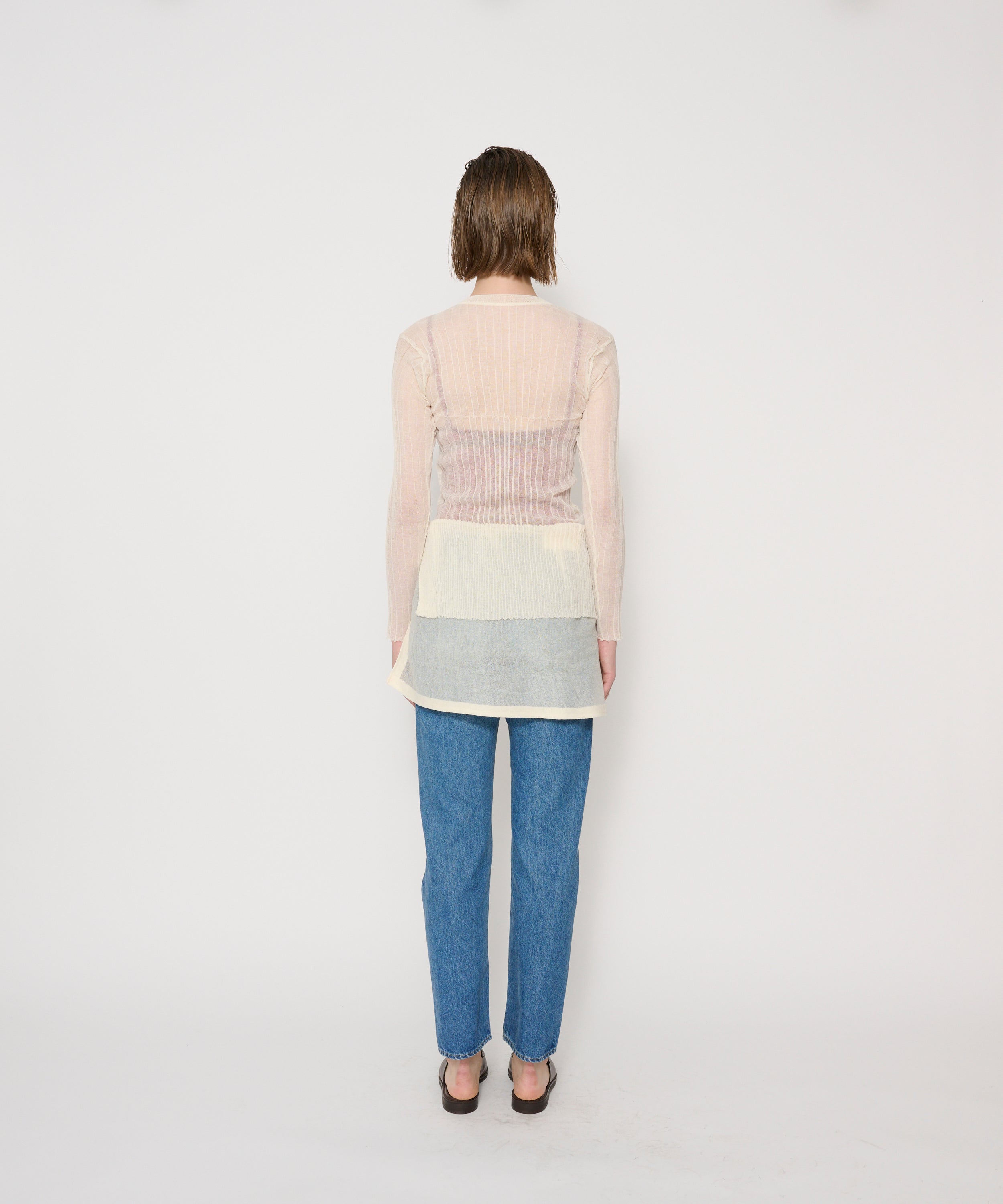 16G SHEER WIDE RIB CARDIGAN