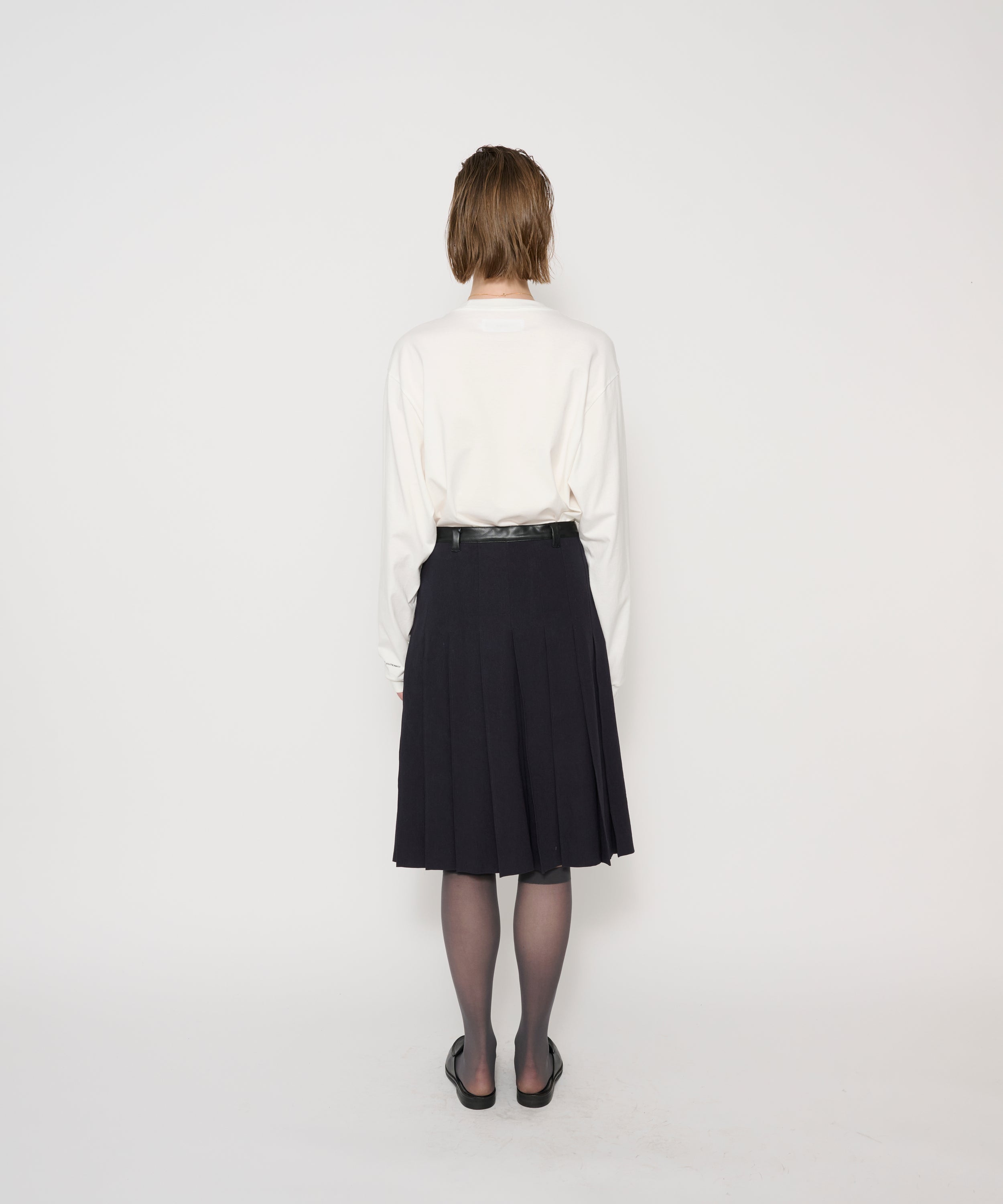 COTTON CHINO CLOTH PLEATS WRAP SKIRT