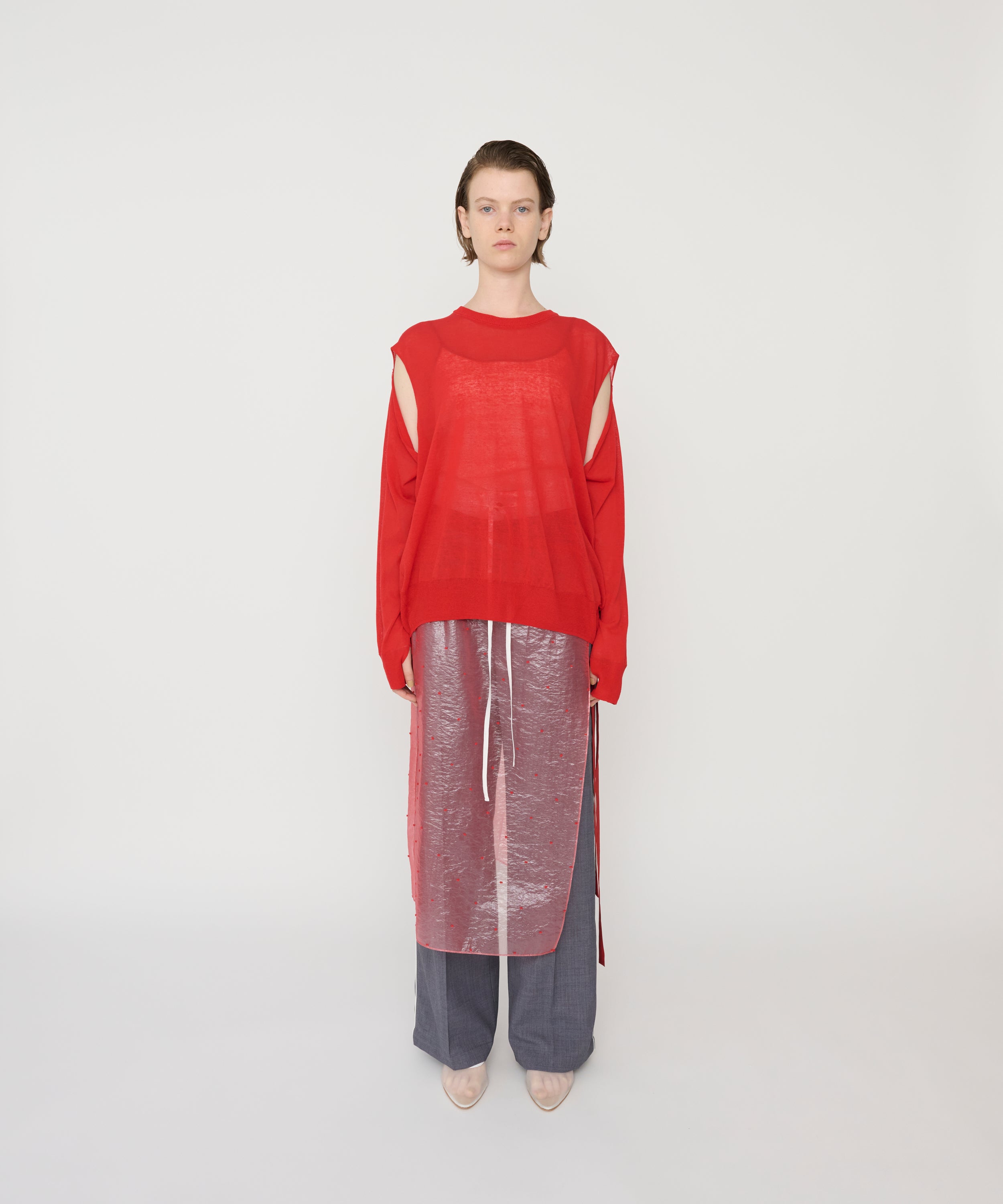 16G COTTON POLYESTER LINEN FRONT AND BACK PULLOVER