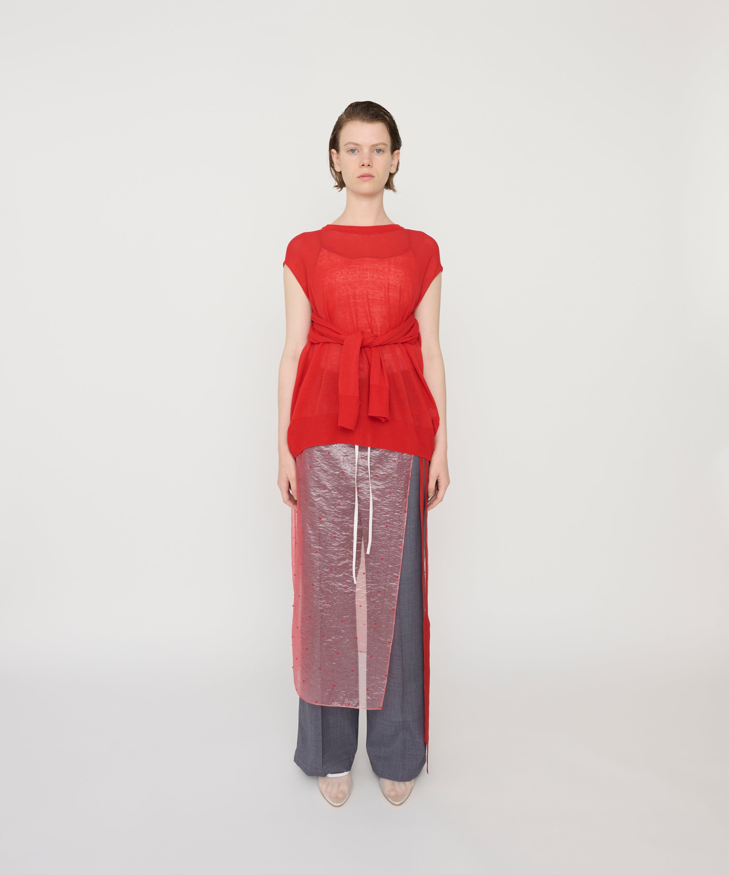 16G COTTON POLYESTER LINEN FRONT AND BACK PULLOVER