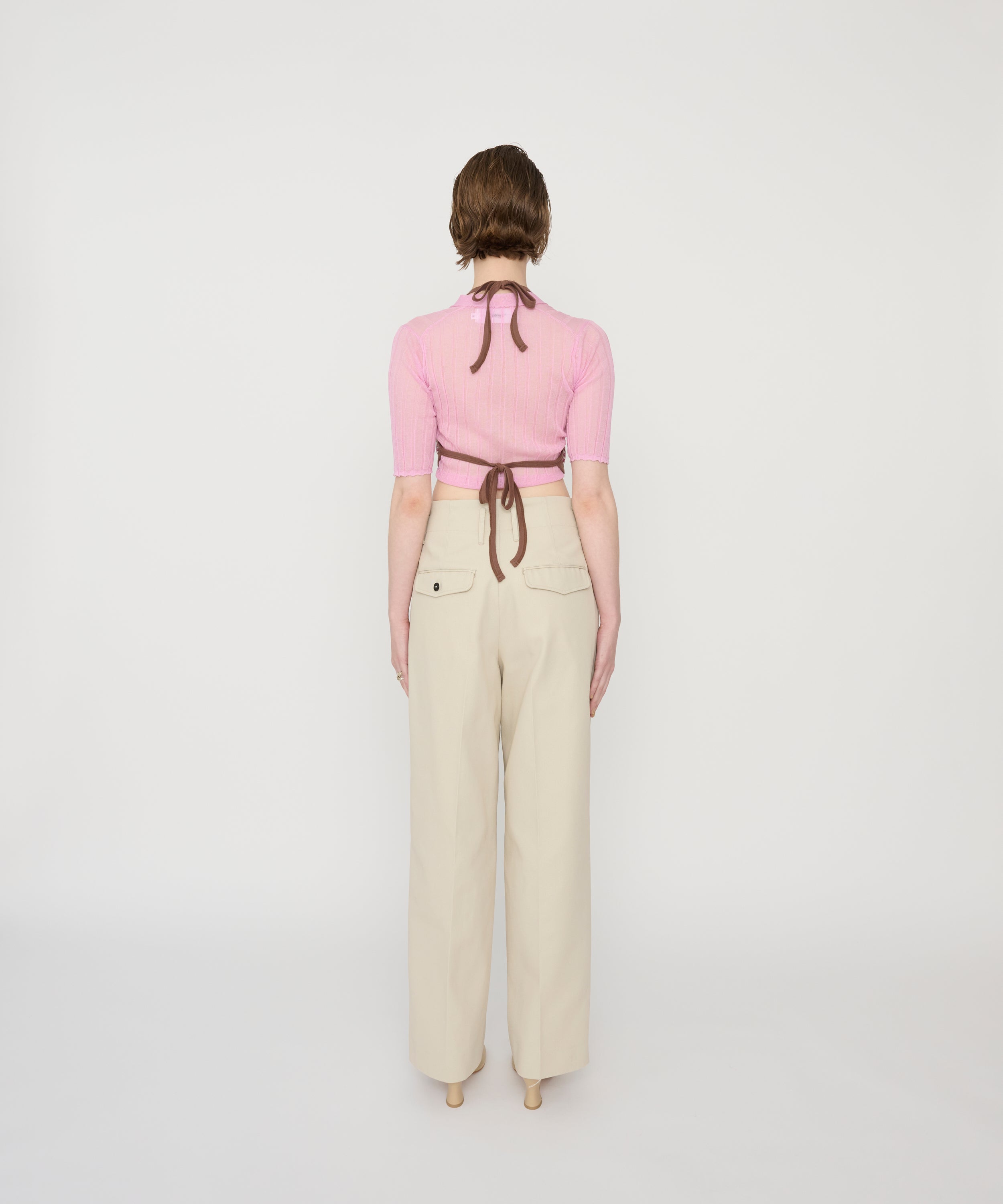 COTTON POLYESTER TWILL TWO TUCK PANTS