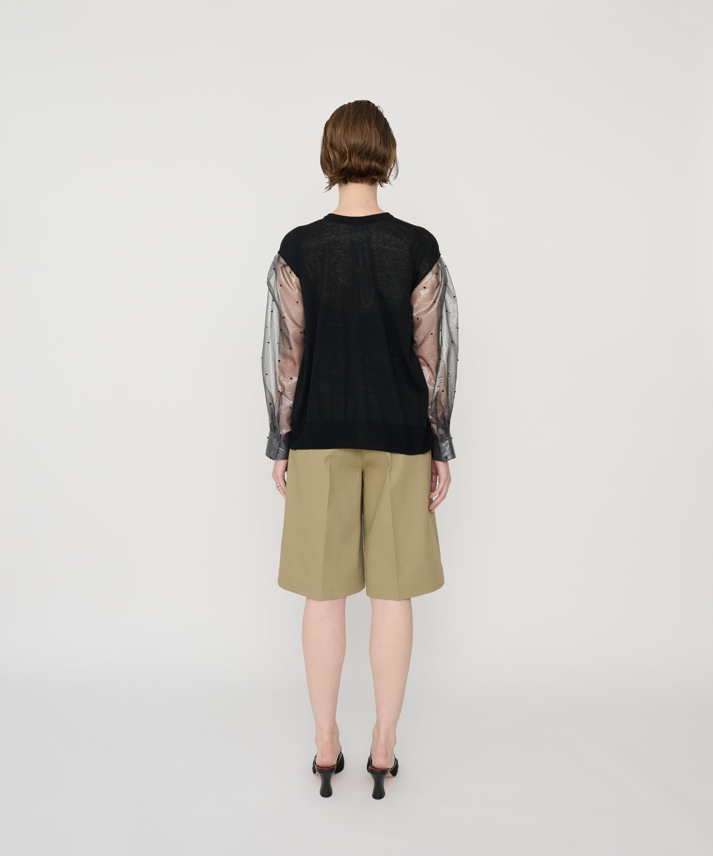 16G COTTON POLYESTER LINEN FRONT AND BACK PULLOVER
