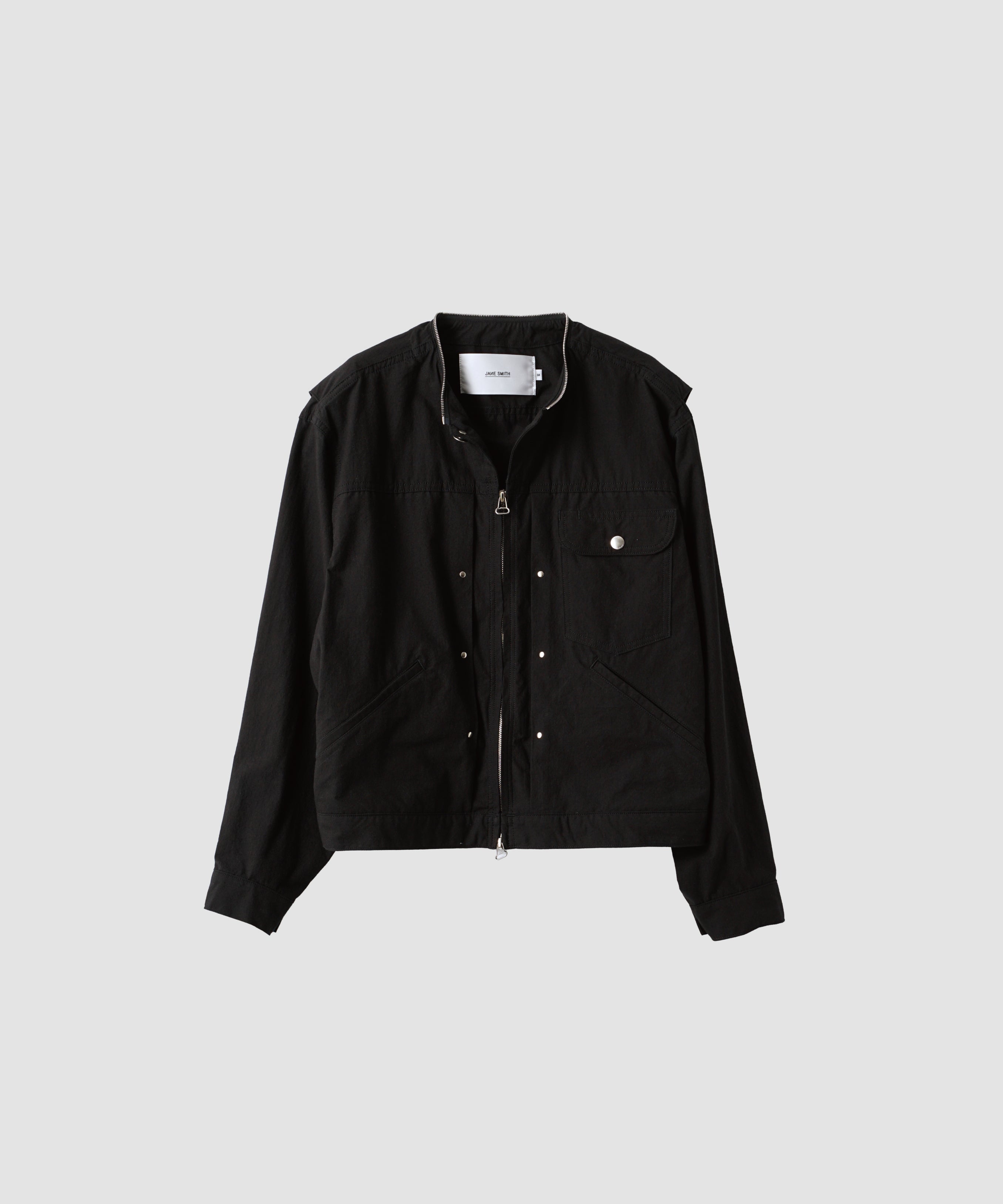 WASHED COTTON BROAD REMOVAL COLLAR TRUCKER JACKET