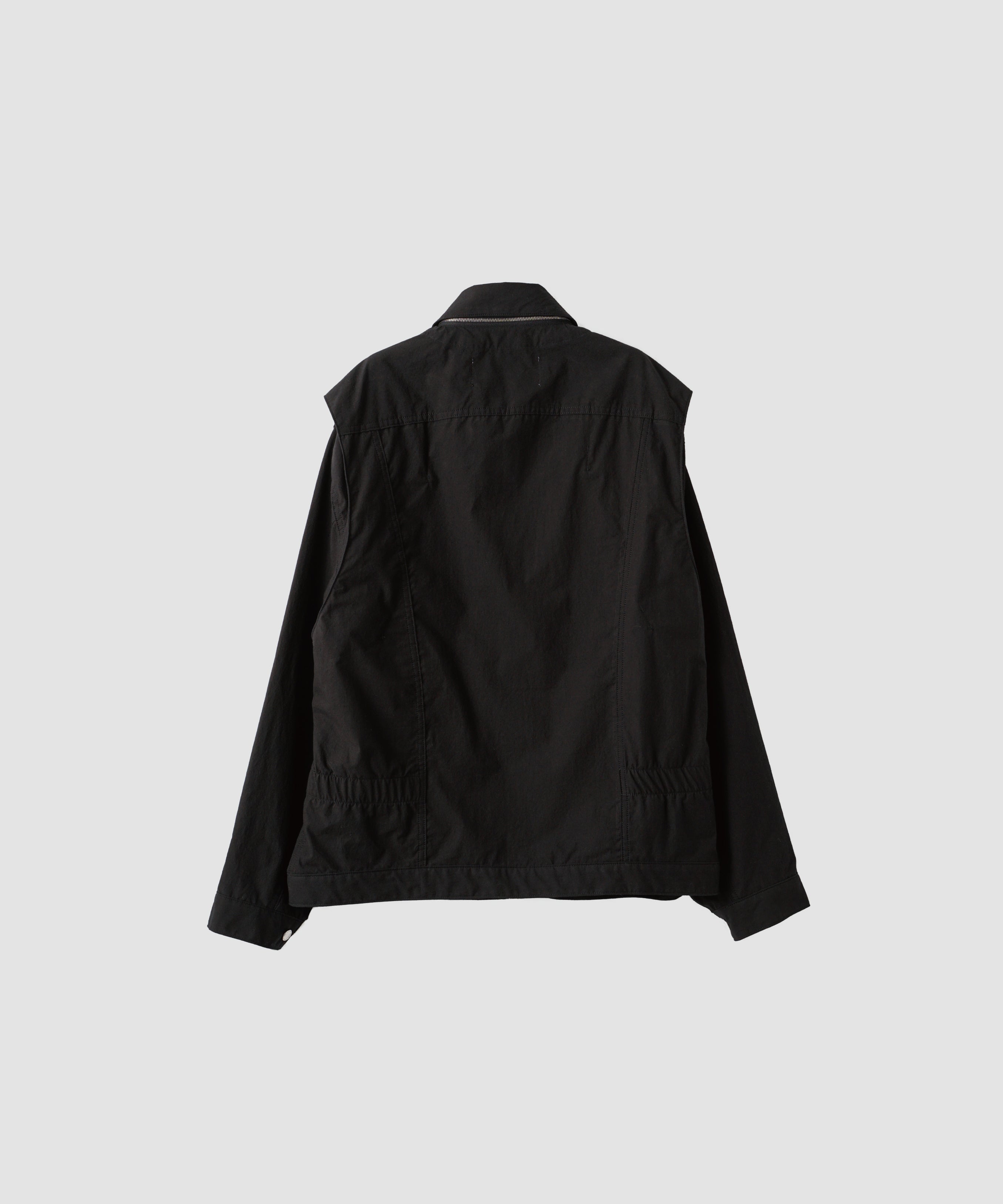WASHED COTTON BROAD REMOVAL COLLAR TRUCKER JACKET