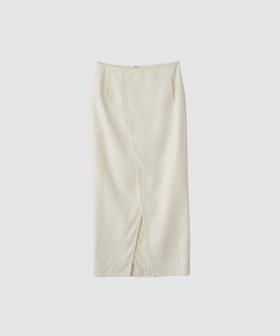 WOOL RAYON FRONT OPEN LONG SKIRT
