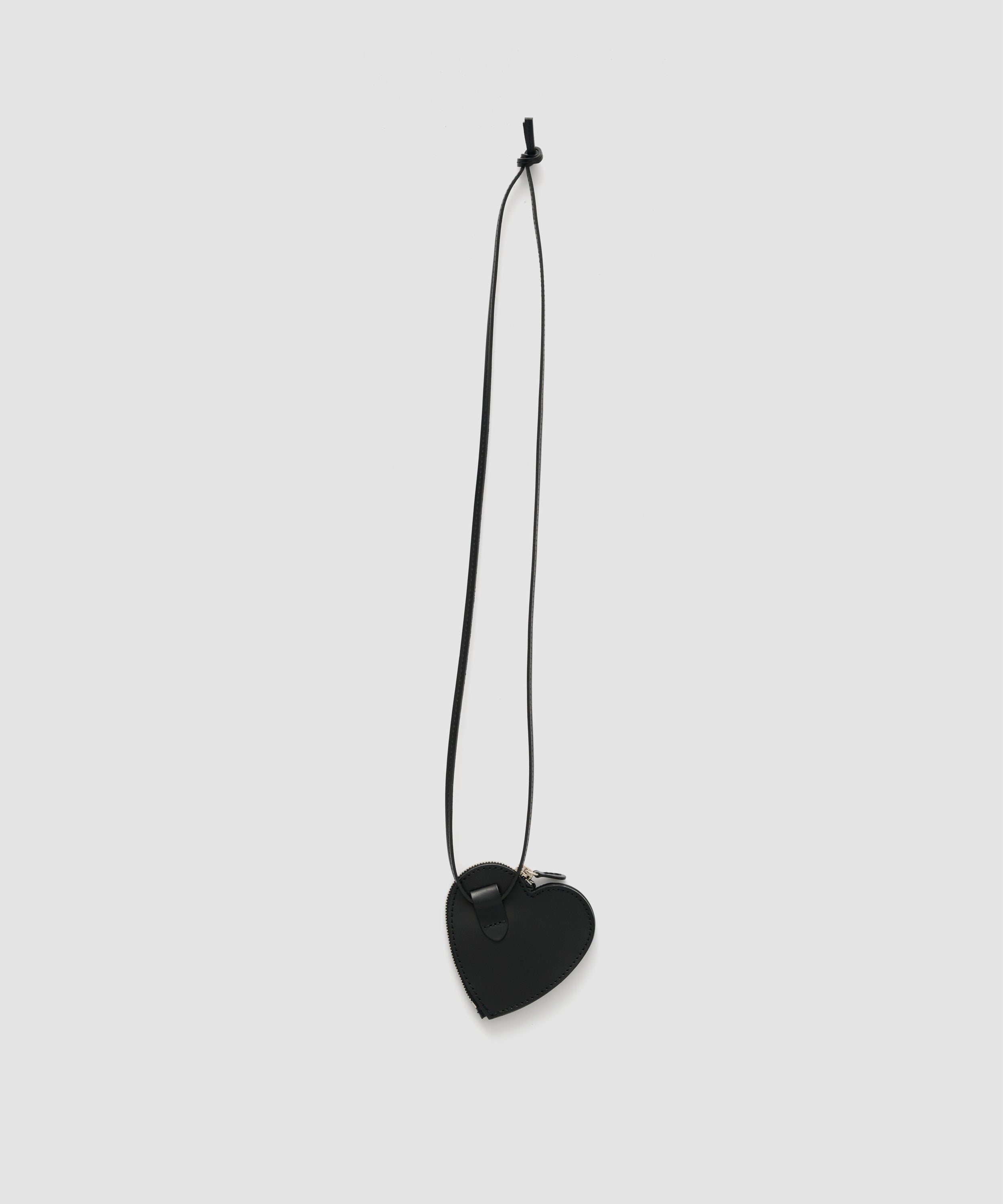 LEATHER HEART COIN CASE NECKLACE