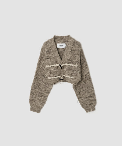 3G TOGGLE BUTTON SHORT KNIT CARDIGAN