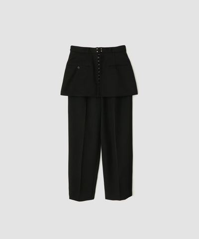 WOOL DOESKIN LAYERED SKIRT PANTS