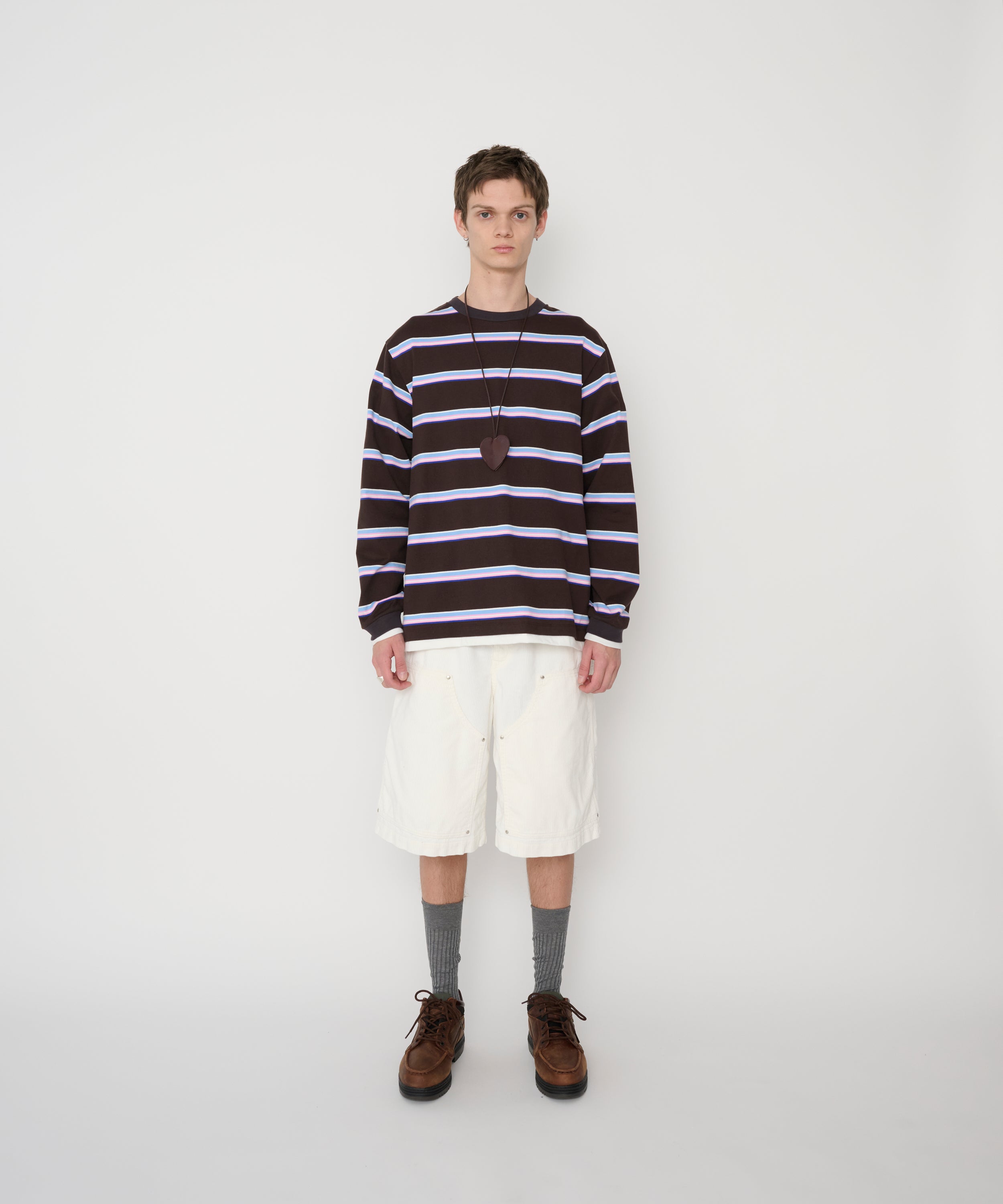 COTTON BORDER LAYERED L/S T-SHIRT