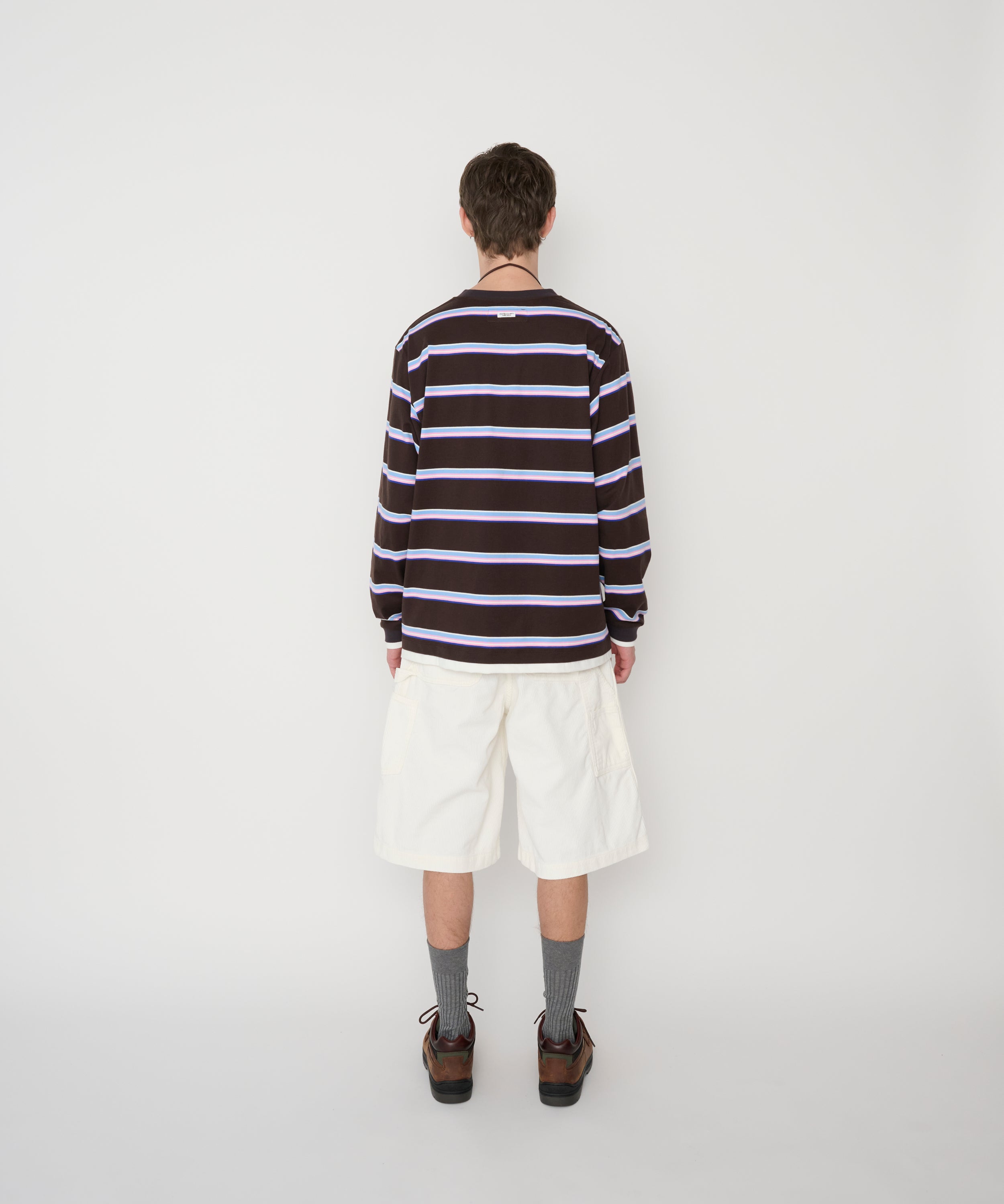 COTTON BORDER LAYERED L/S T-SHIRT