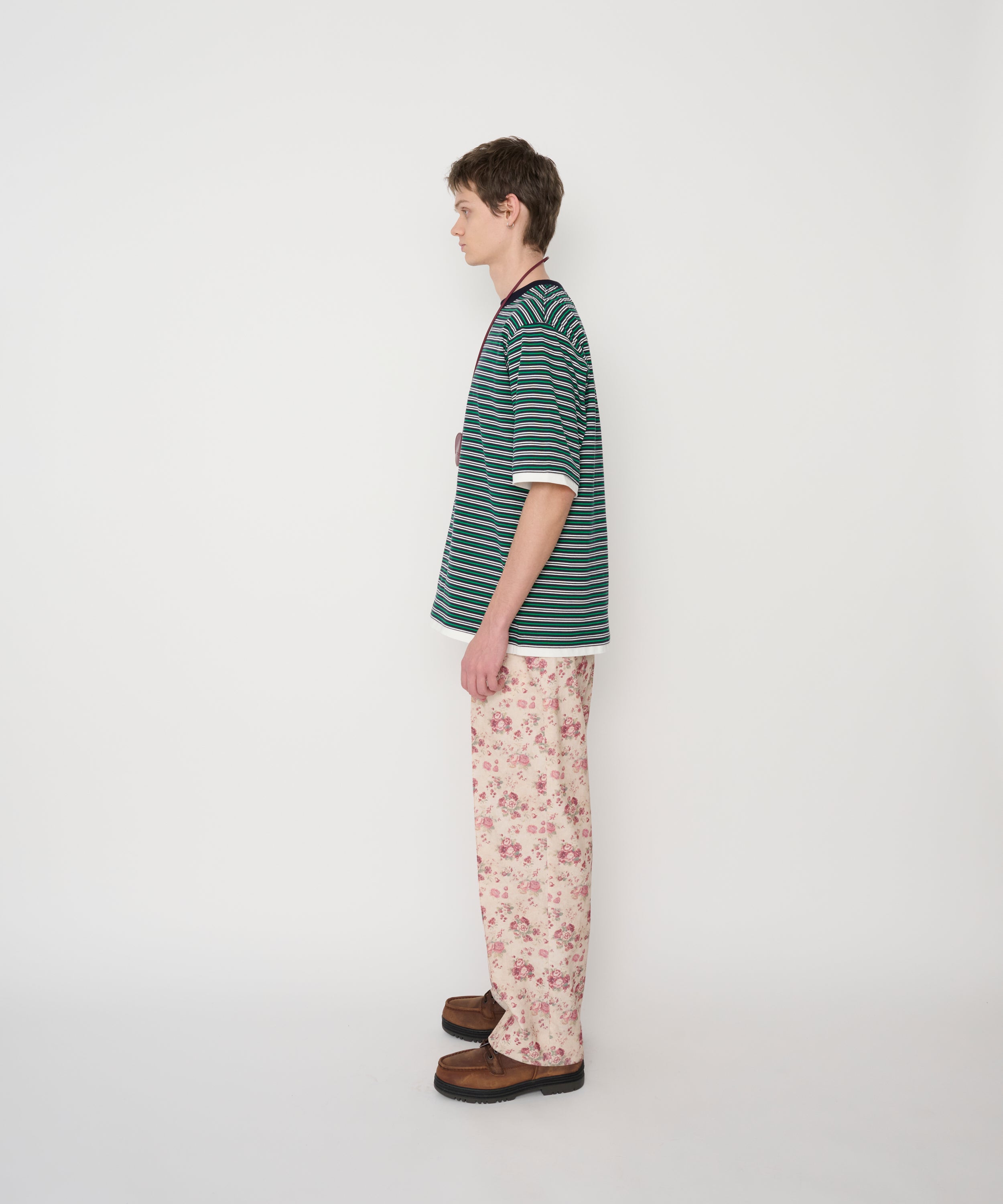 COTTON BORDER LAYERED S/S T-SHIRT