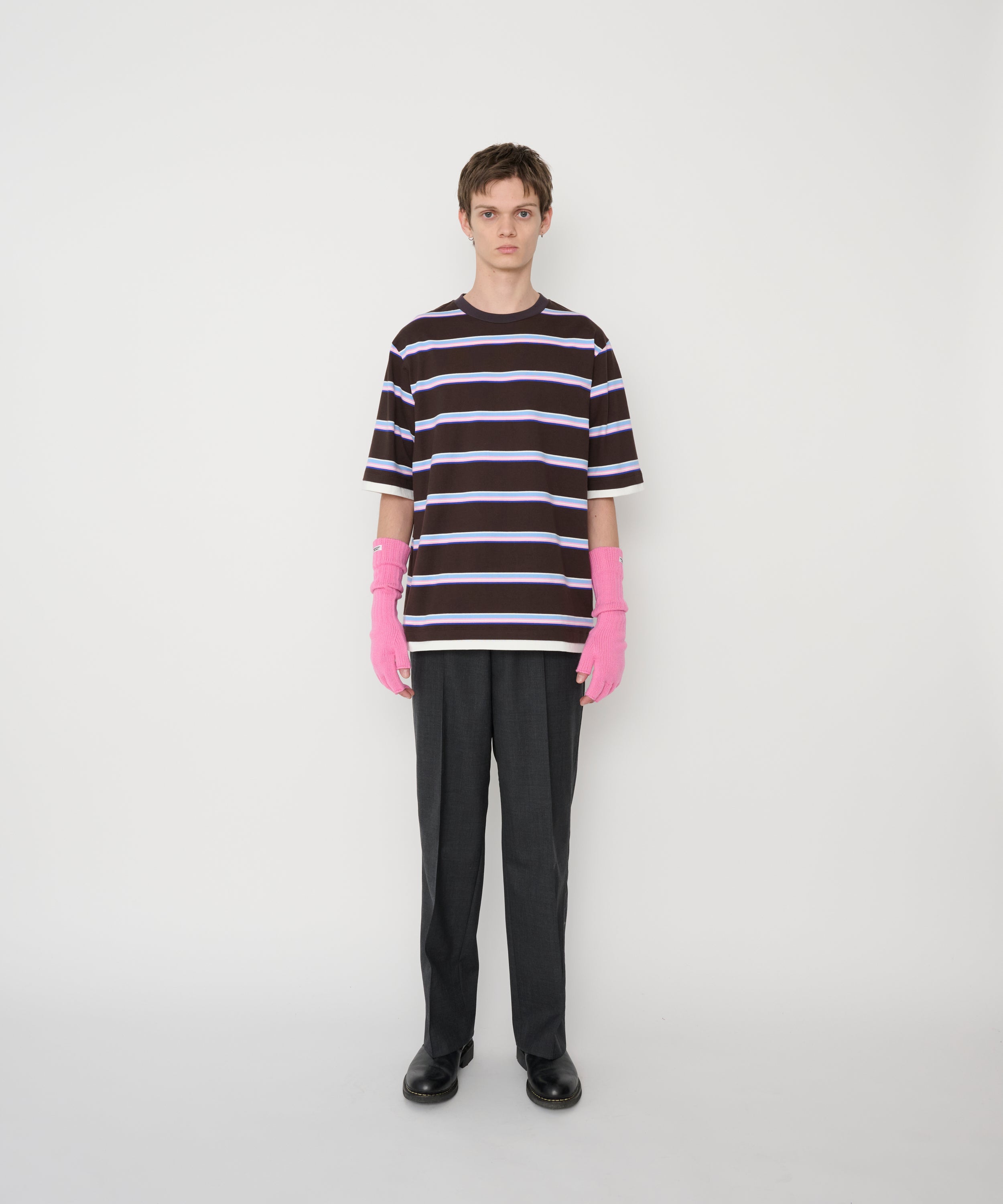 COTTON BORDER LAYERED S/S T-SHIRT