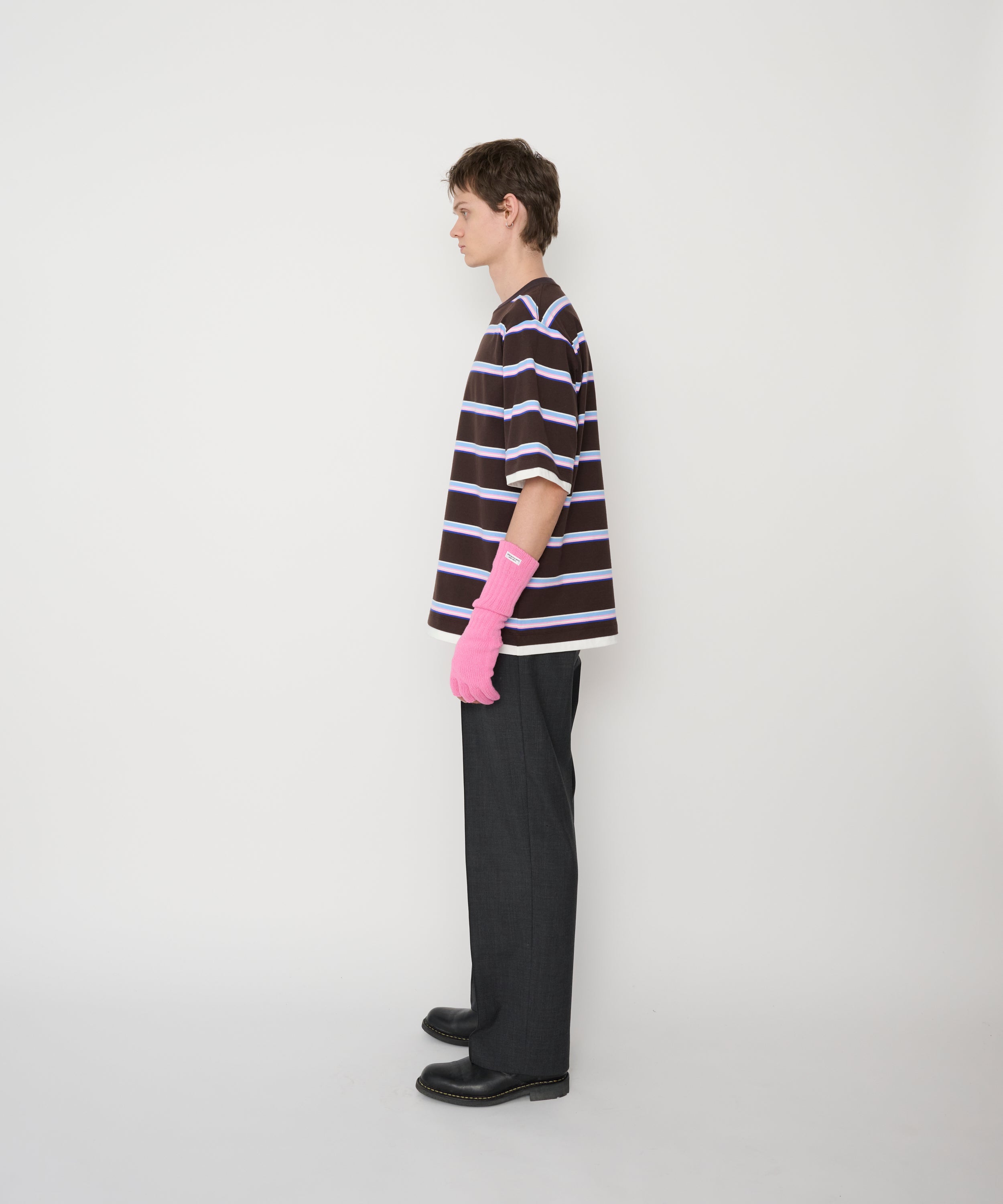 COTTON BORDER LAYERED S/S T-SHIRT