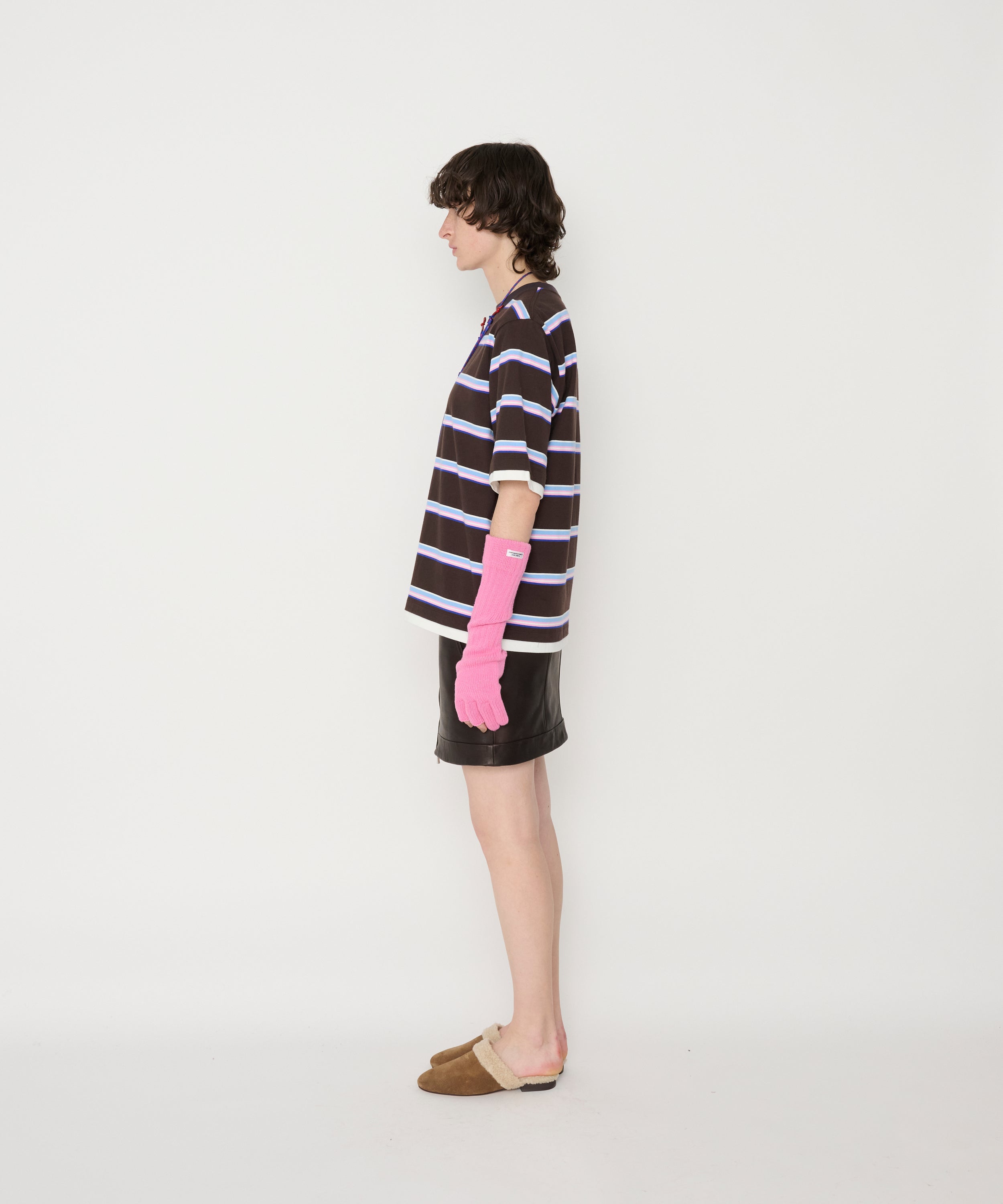 COTTON BORDER LAYERED S/S T-SHIRT