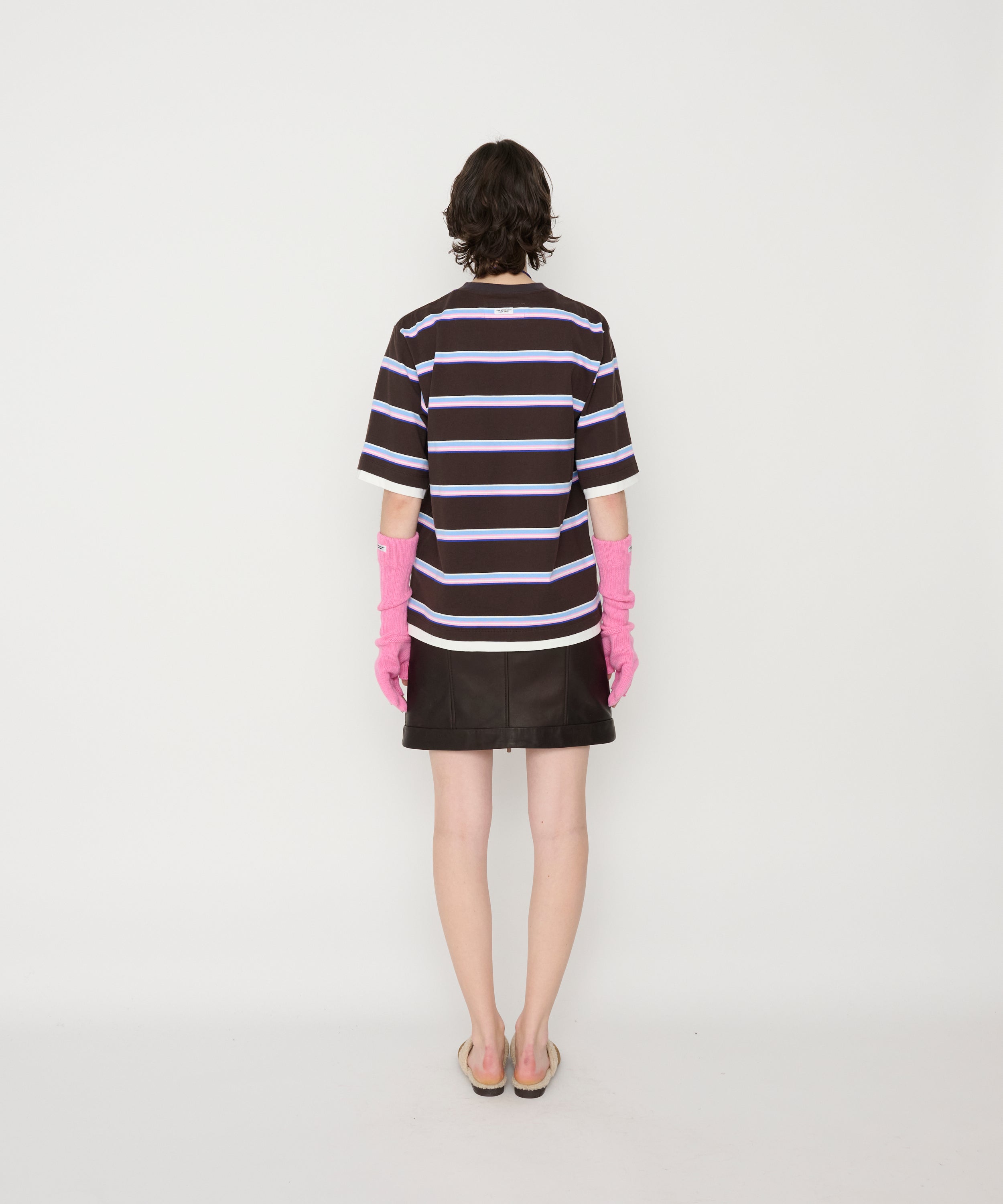 COTTON BORDER LAYERED S/S T-SHIRT
