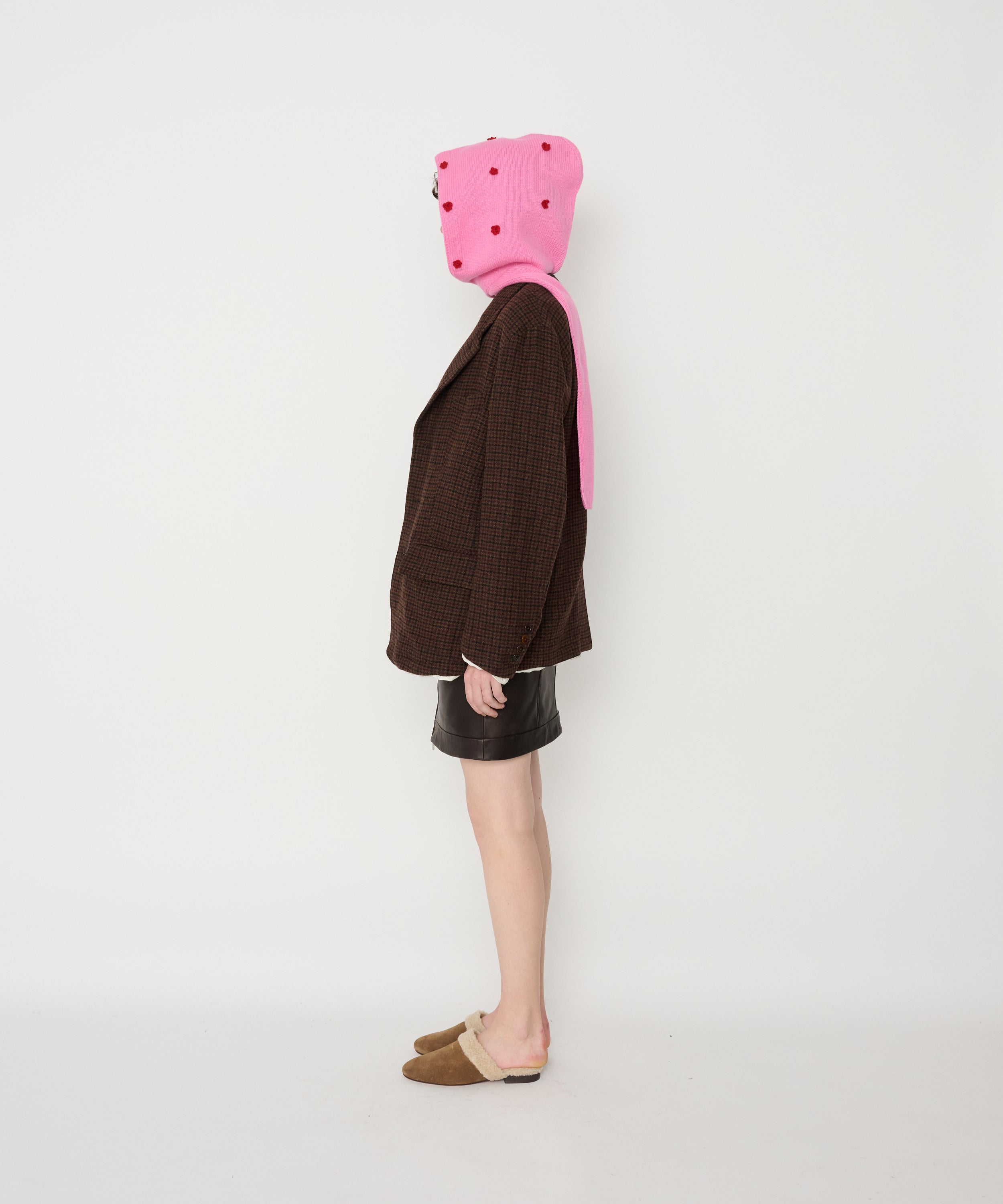 5G WOOL HOOD MUFFLER FLOWER