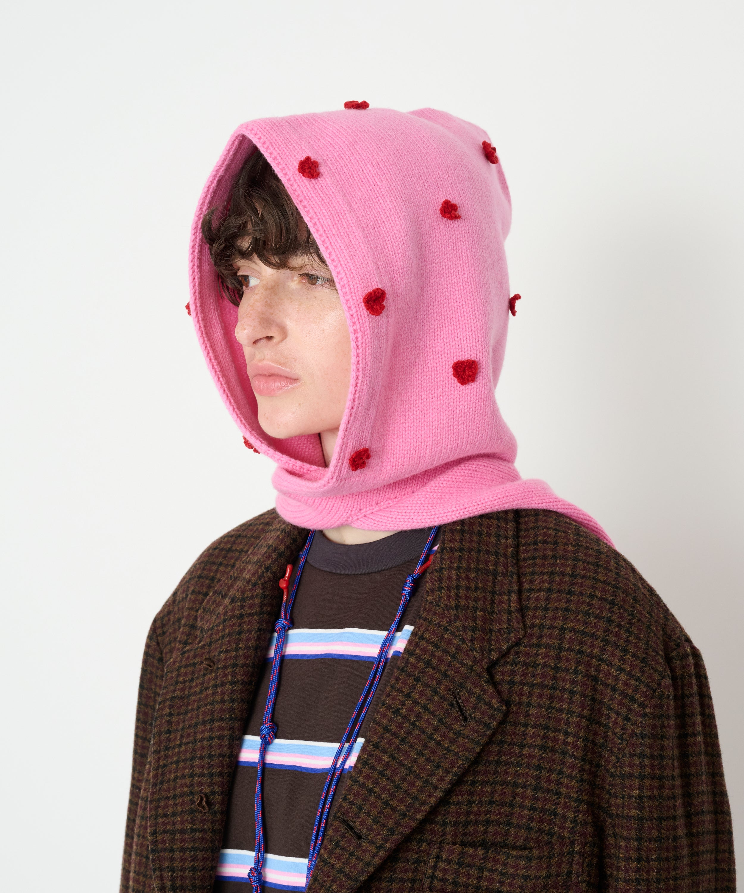 5G WOOL HOOD MUFFLER FLOWER