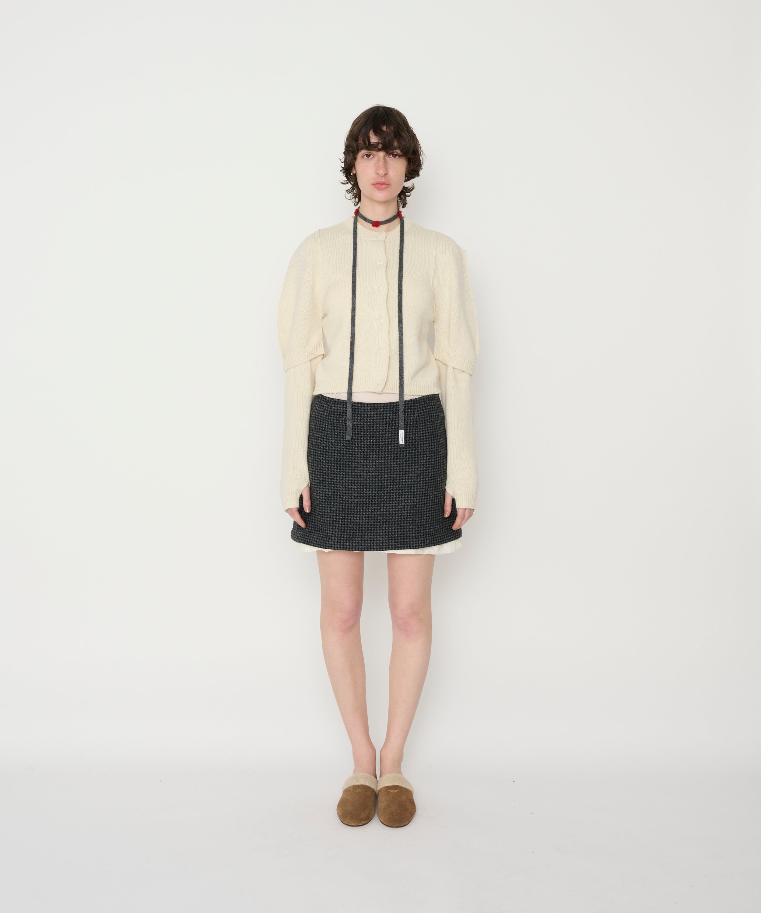 7G BIG SHOULDER CREW CARDIGAN