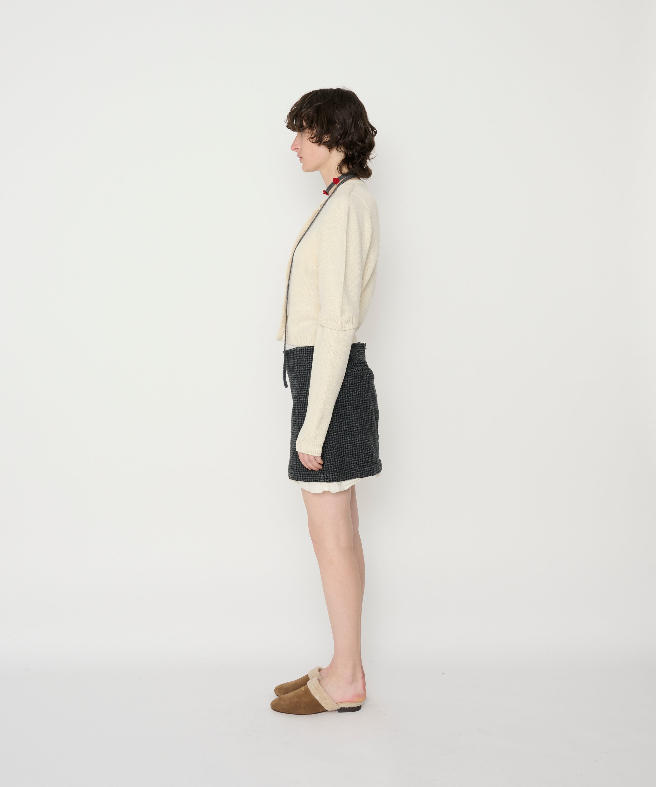 7G BIG SHOULDER CREW CARDIGAN