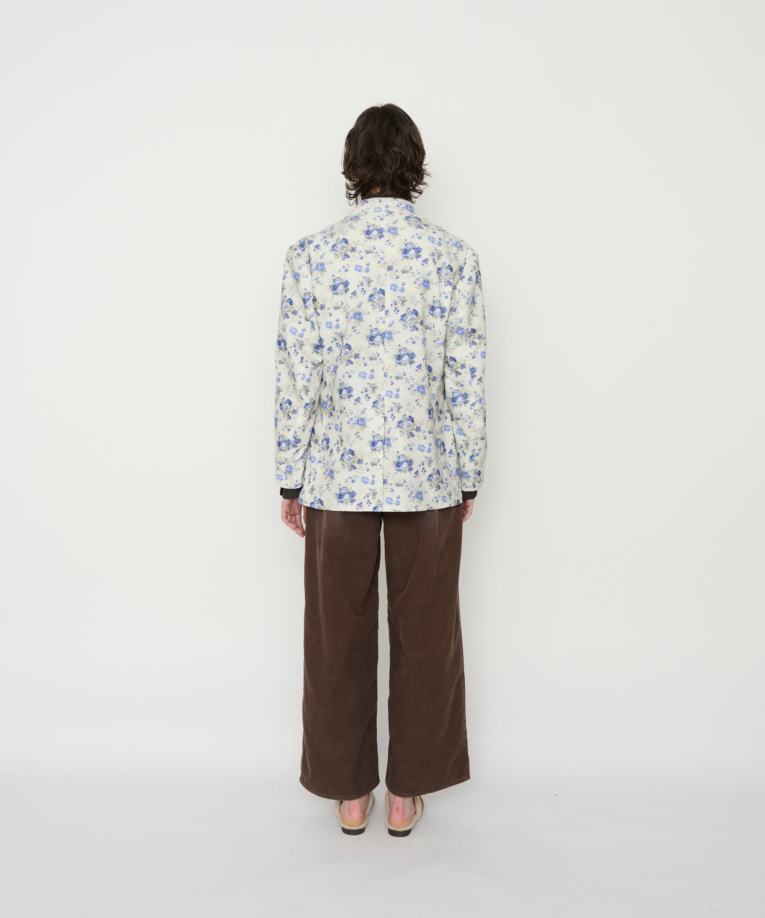 COTTON CORDUROY FLOWER PRINT TAILOR JACKET