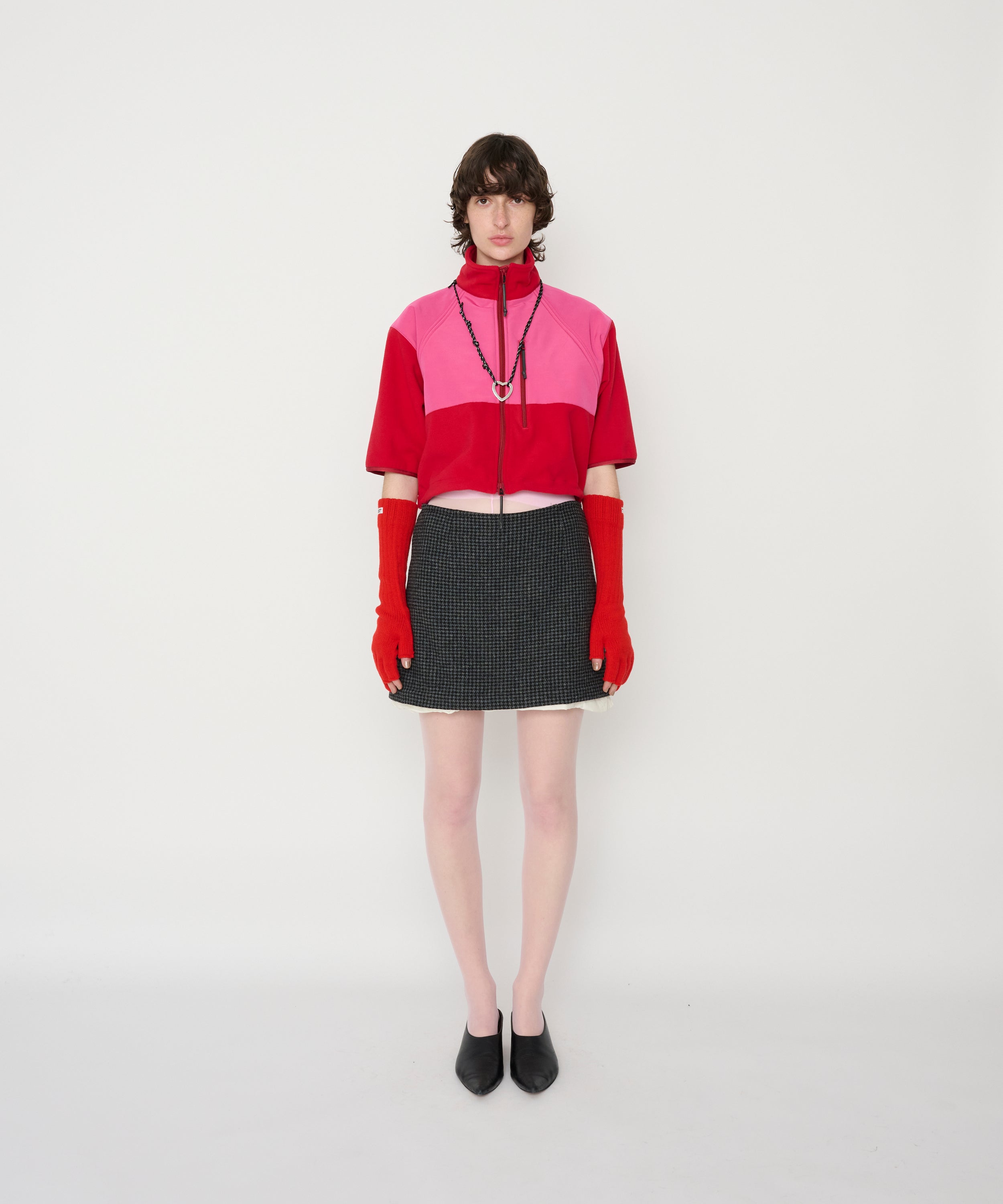 ZIP UP FLEECE SHORT SLEEVE JACKET