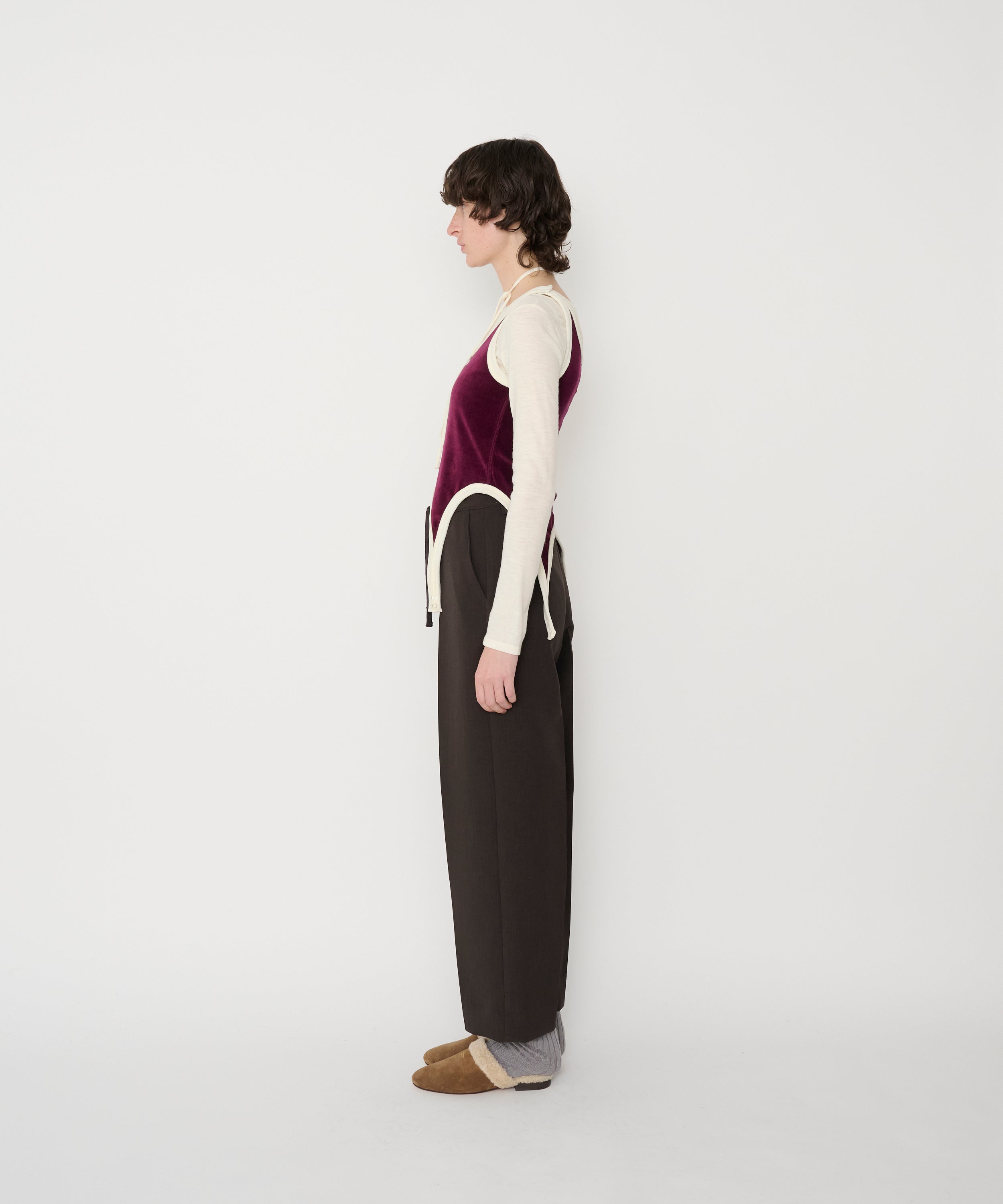COTTON VELOUR UP AND DOWN TANK TOP