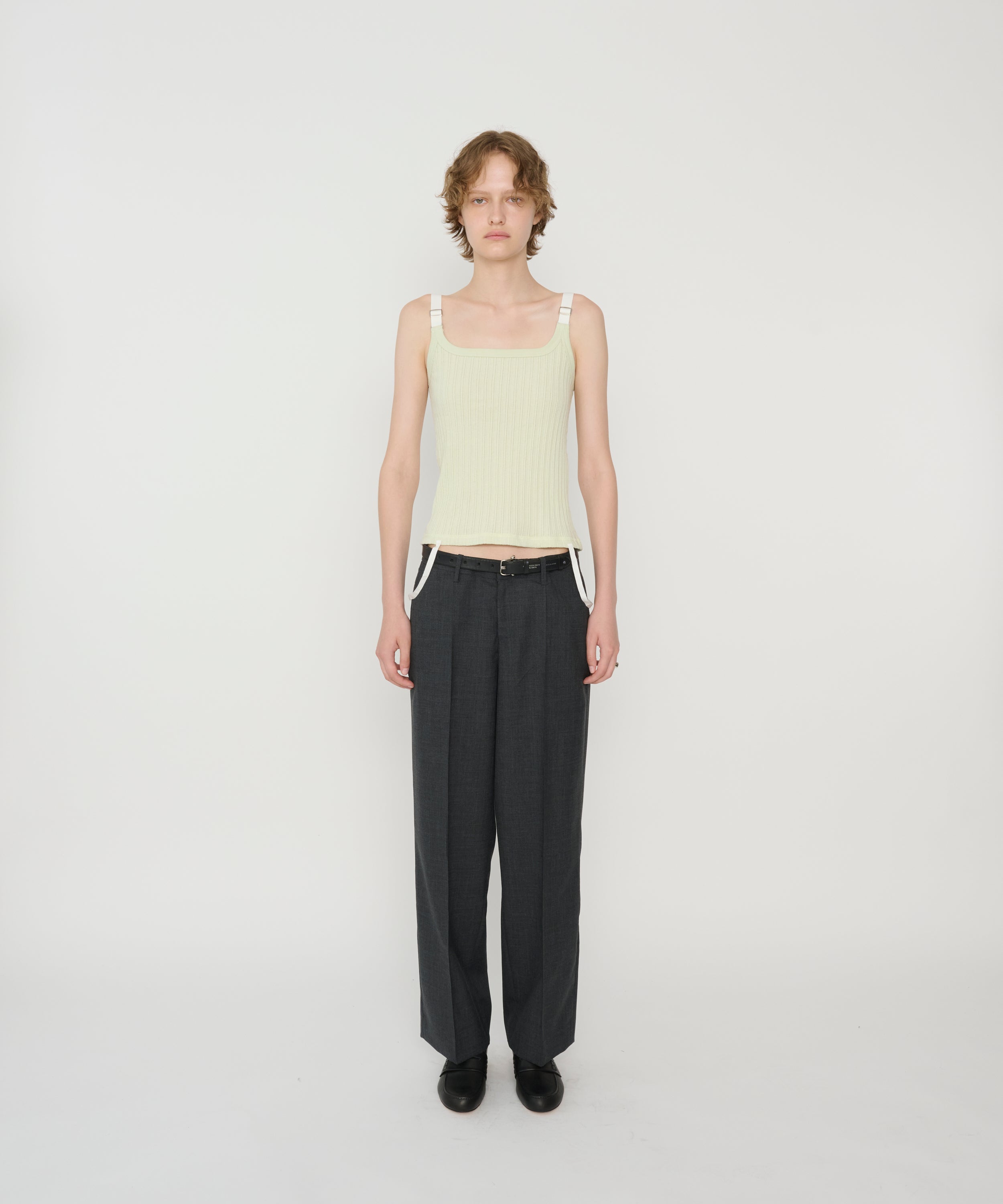 COTTON EYELET RIB UP DOWN CAMISOLE