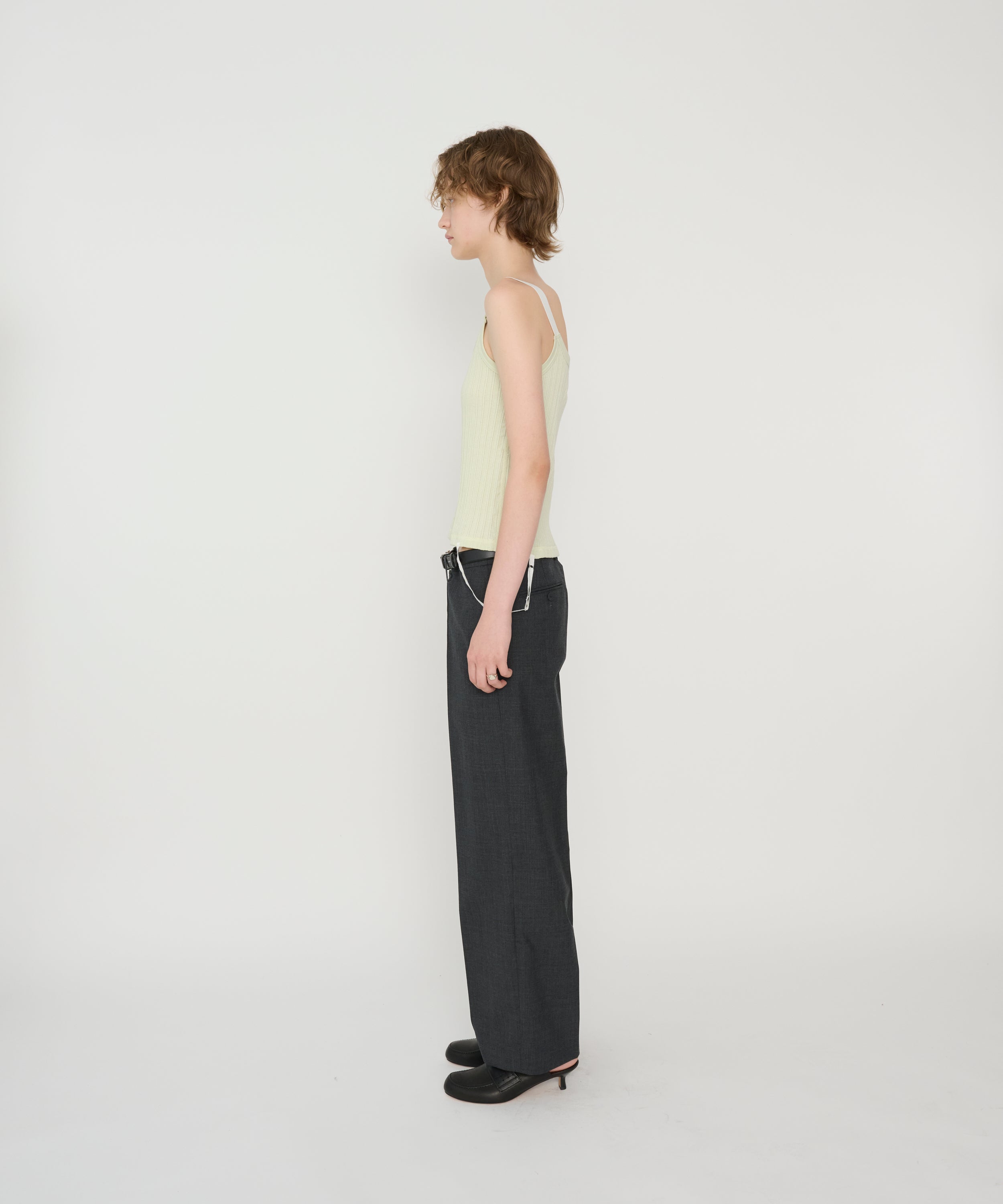 COTTON EYELET RIB UP DOWN CAMISOLE