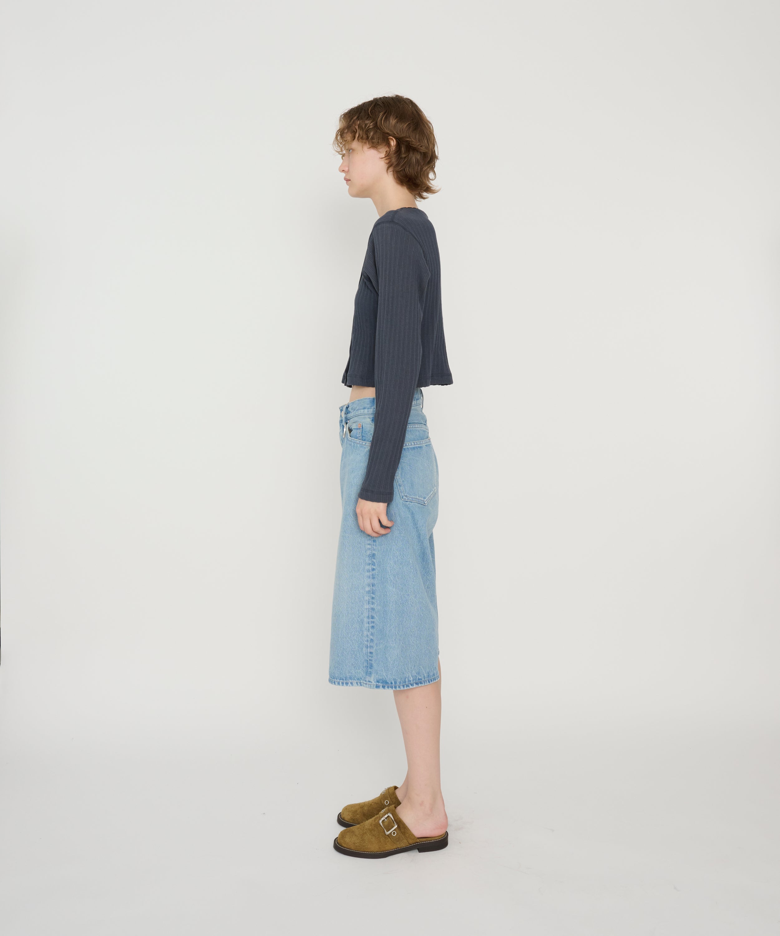 COTTON EYELET RIB CARDIGAN