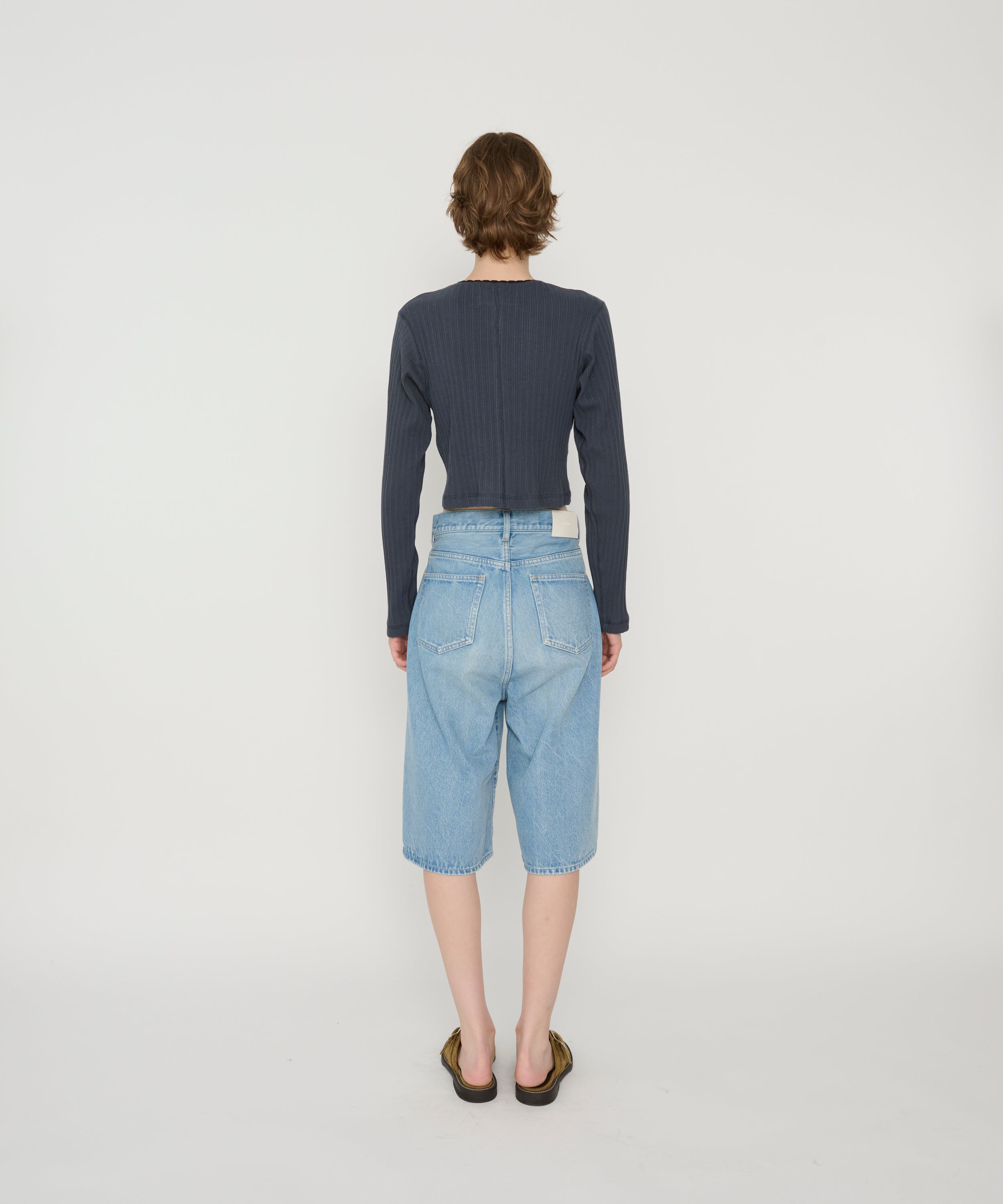 COTTON EYELET RIB CARDIGAN