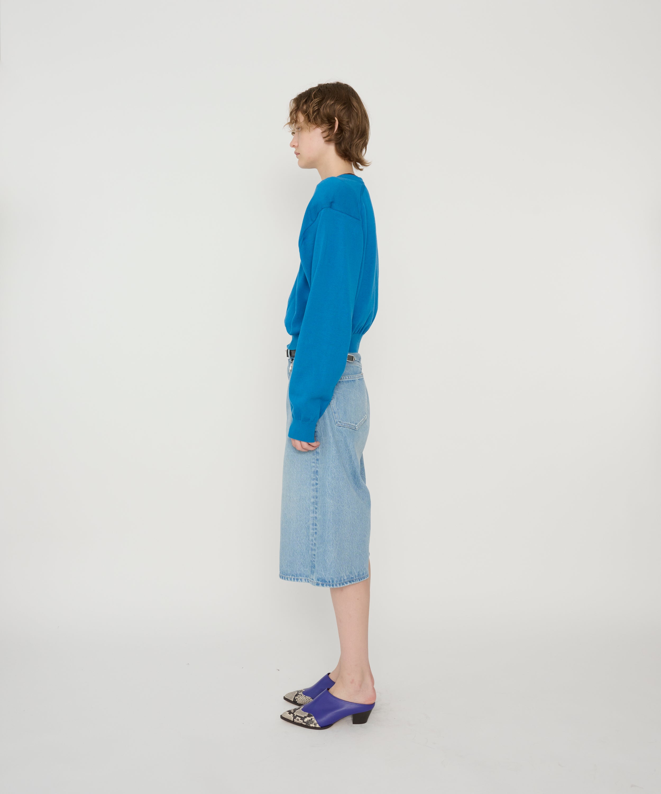 16G V NECK SHOULDER PAD PULLOVER