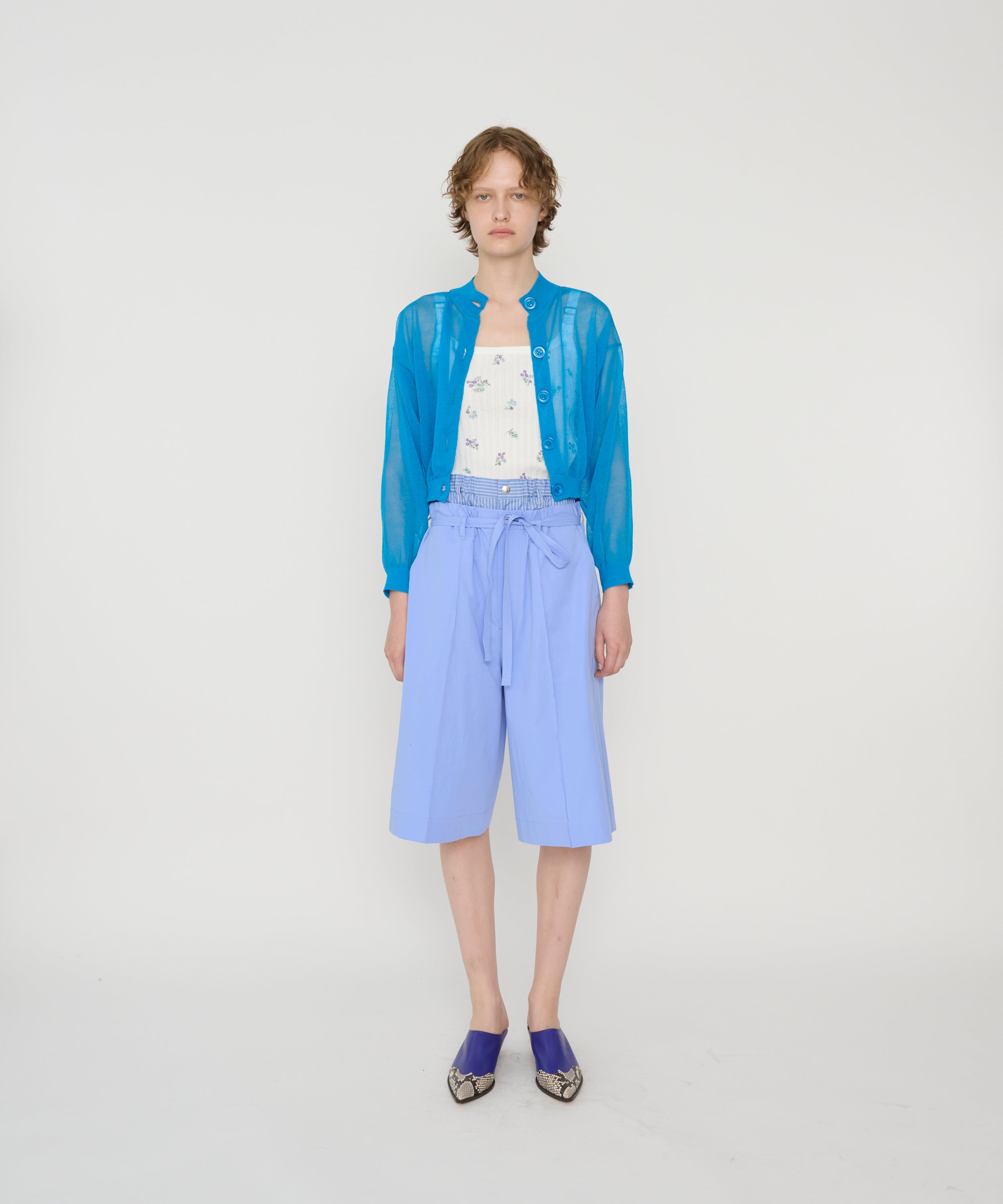 COTTON EYELET RIB FLOWER UP DOWN CAMISOLE