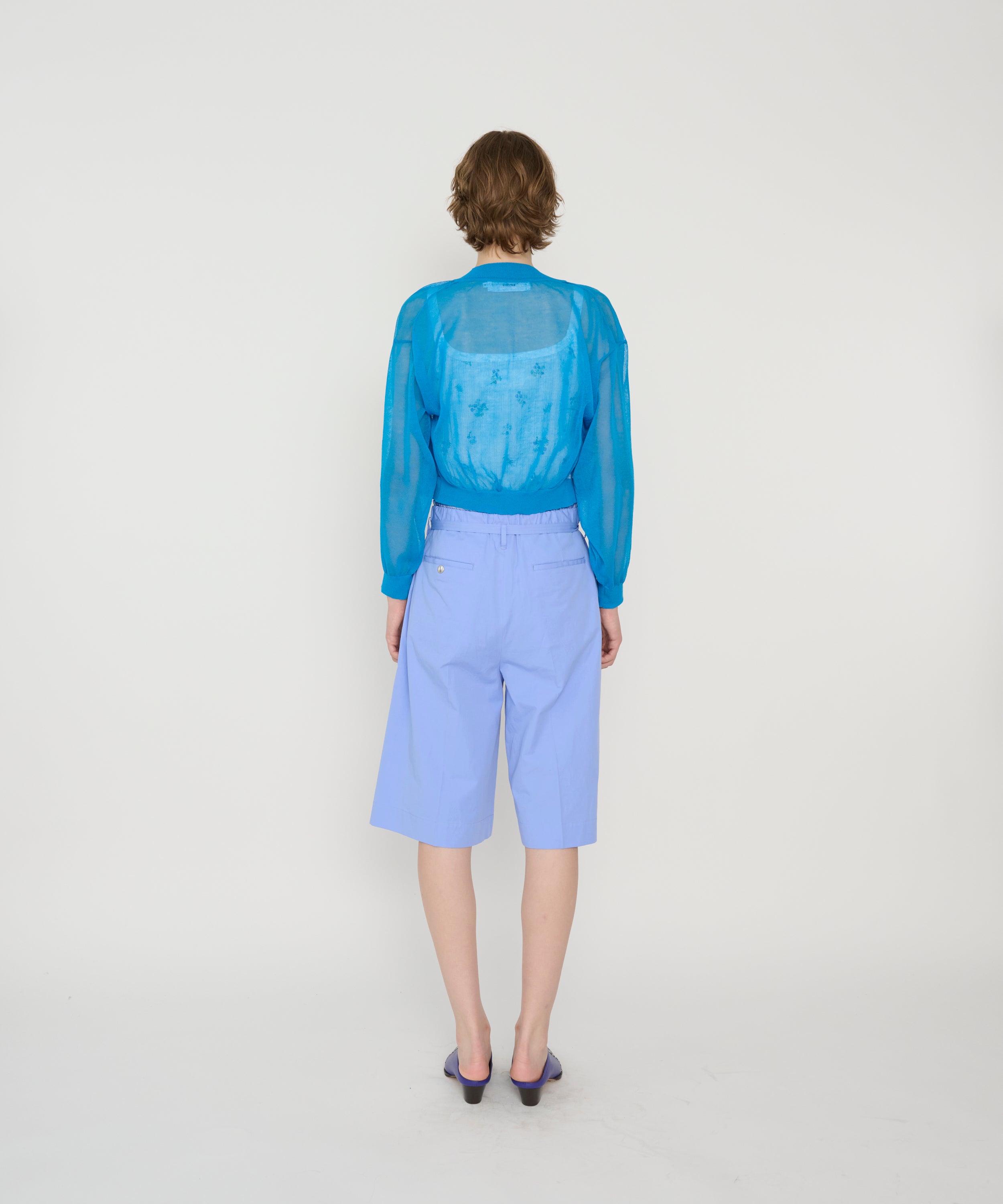 COTTON EYELET RIB FLOWER UP DOWN CAMISOLE