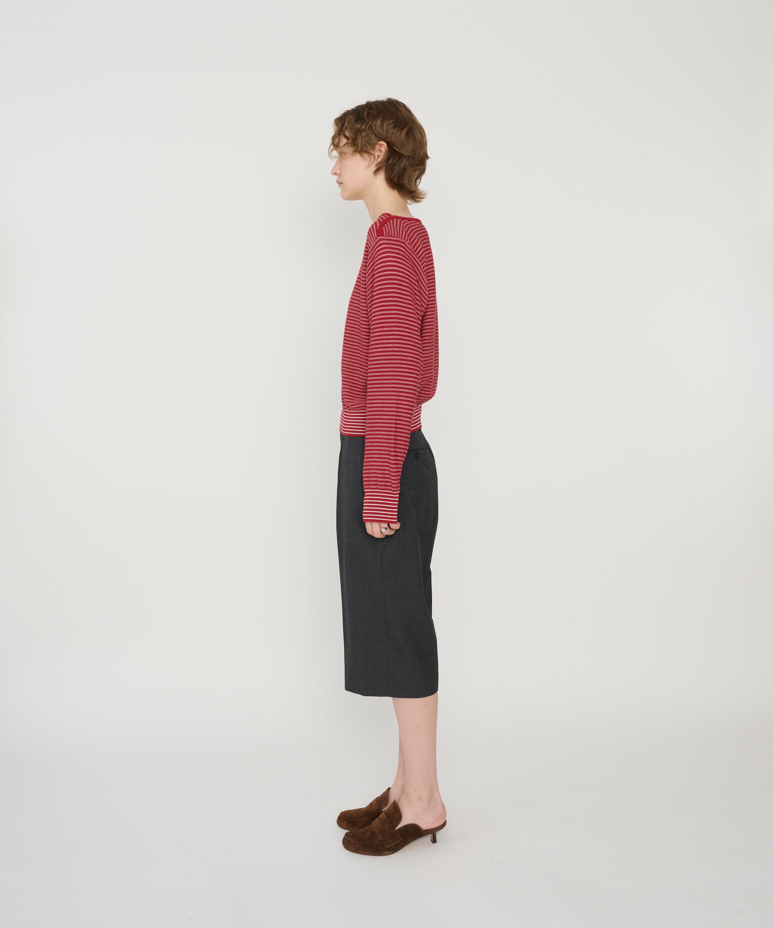 COW SUEDE LEATHER LOAFER MULE