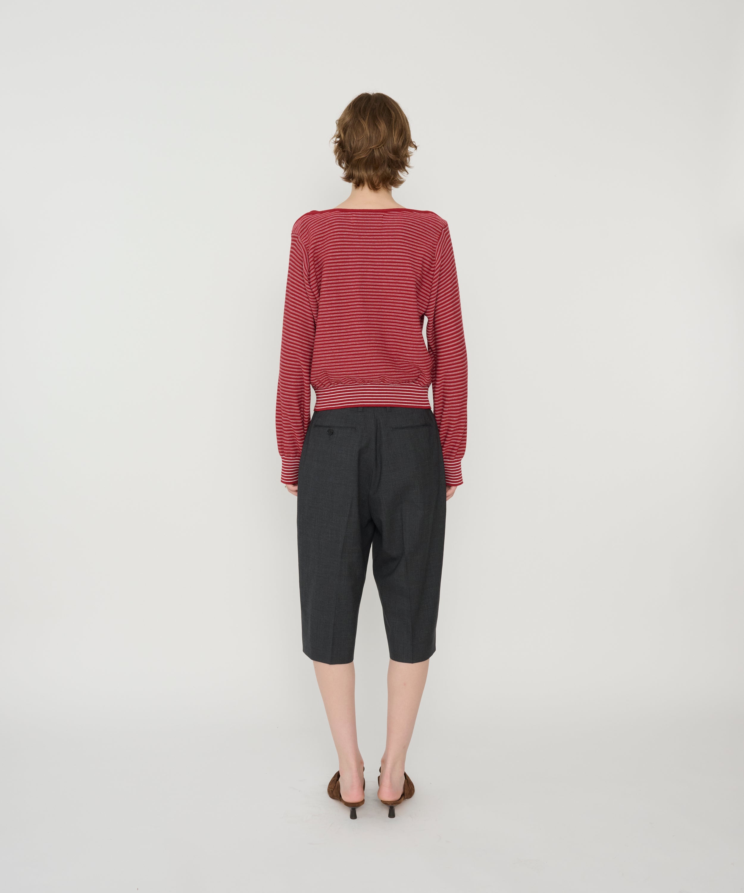 12G COTTON BORDER BOAT NECK KNIT